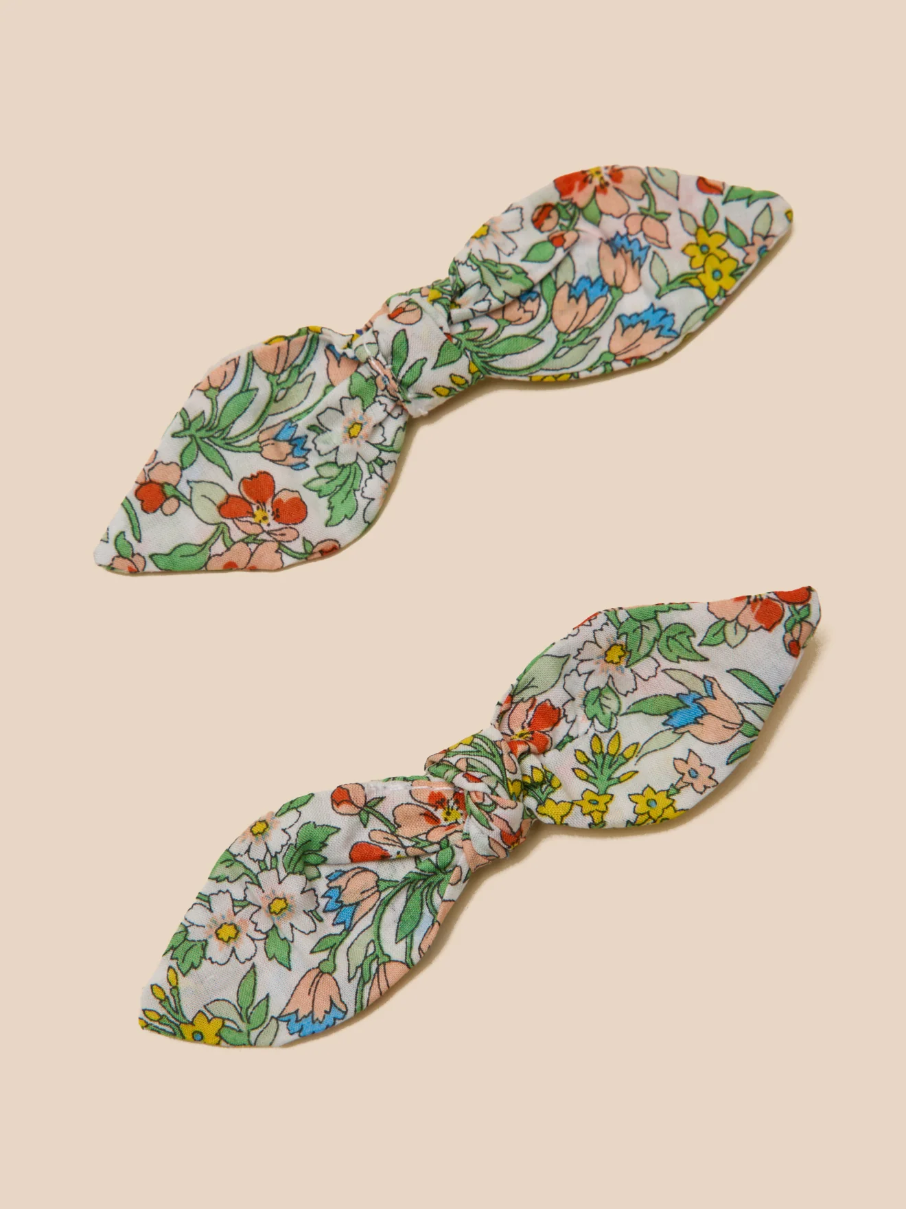 Lot de 2 pinces Fille noeud en tissu Liberty