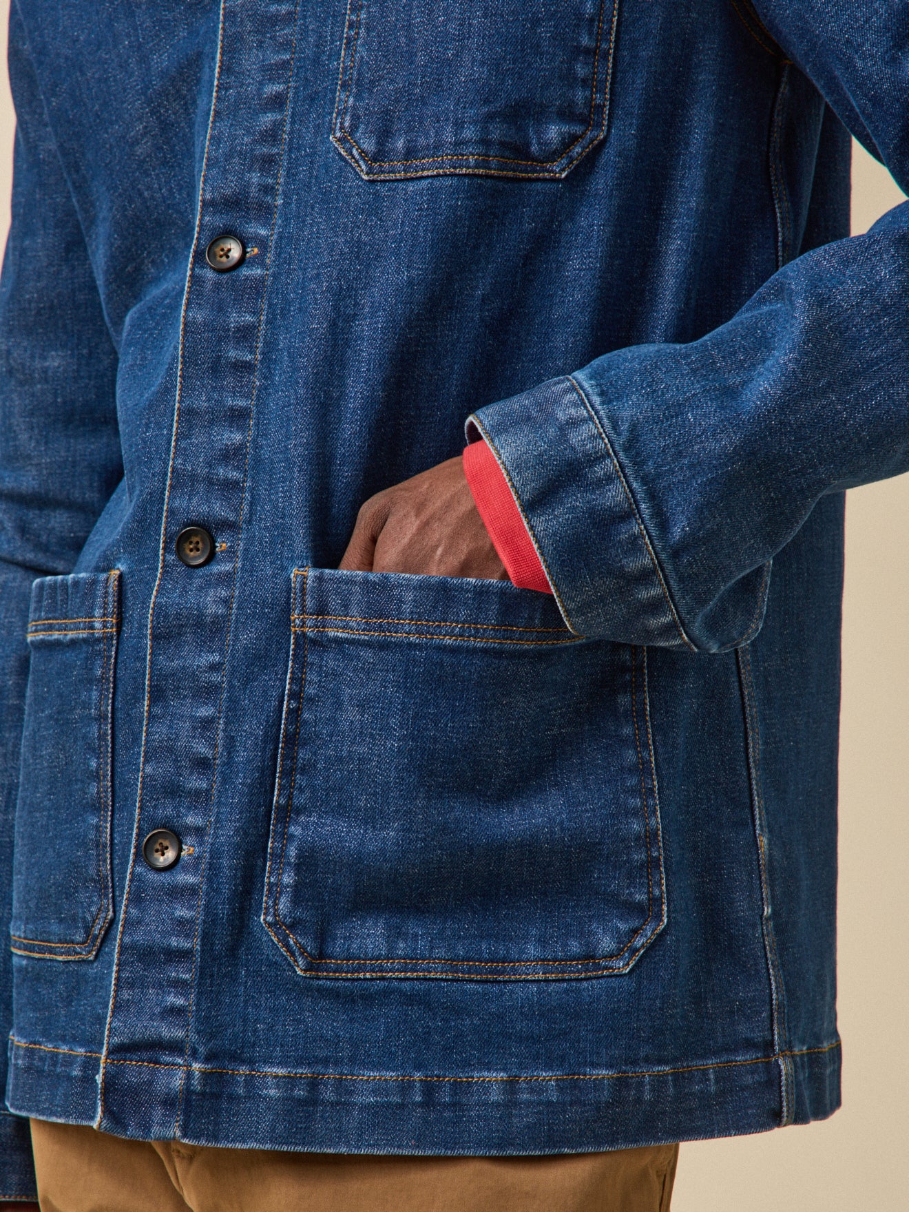 Veste worker homme denim coton recyclé - Image 4