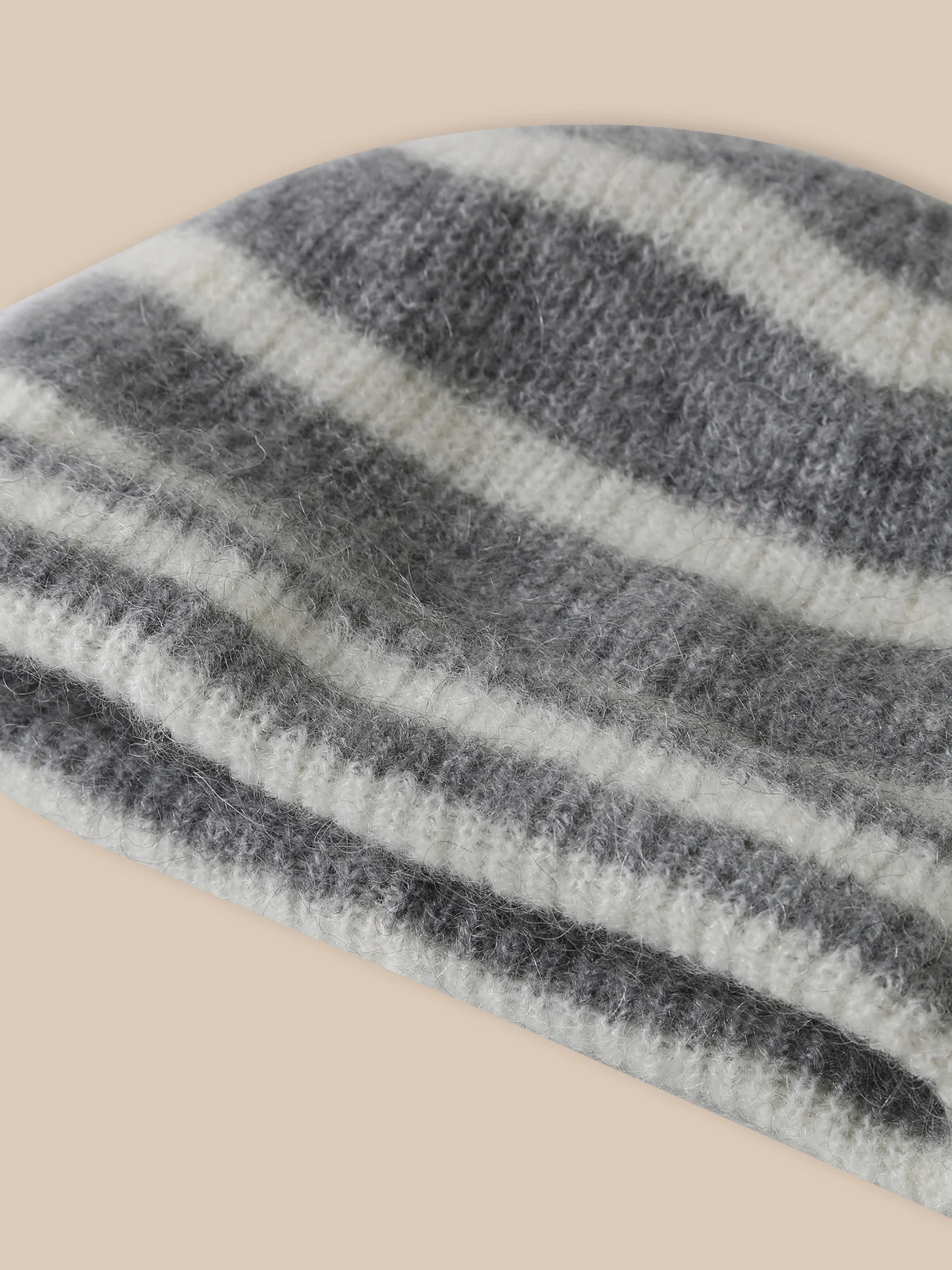 Bonnet rayé laine et mohair fille - Image 2