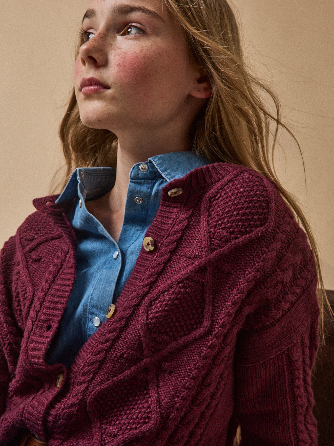 Cardigan à torsades Fille laine RWS - Image 3