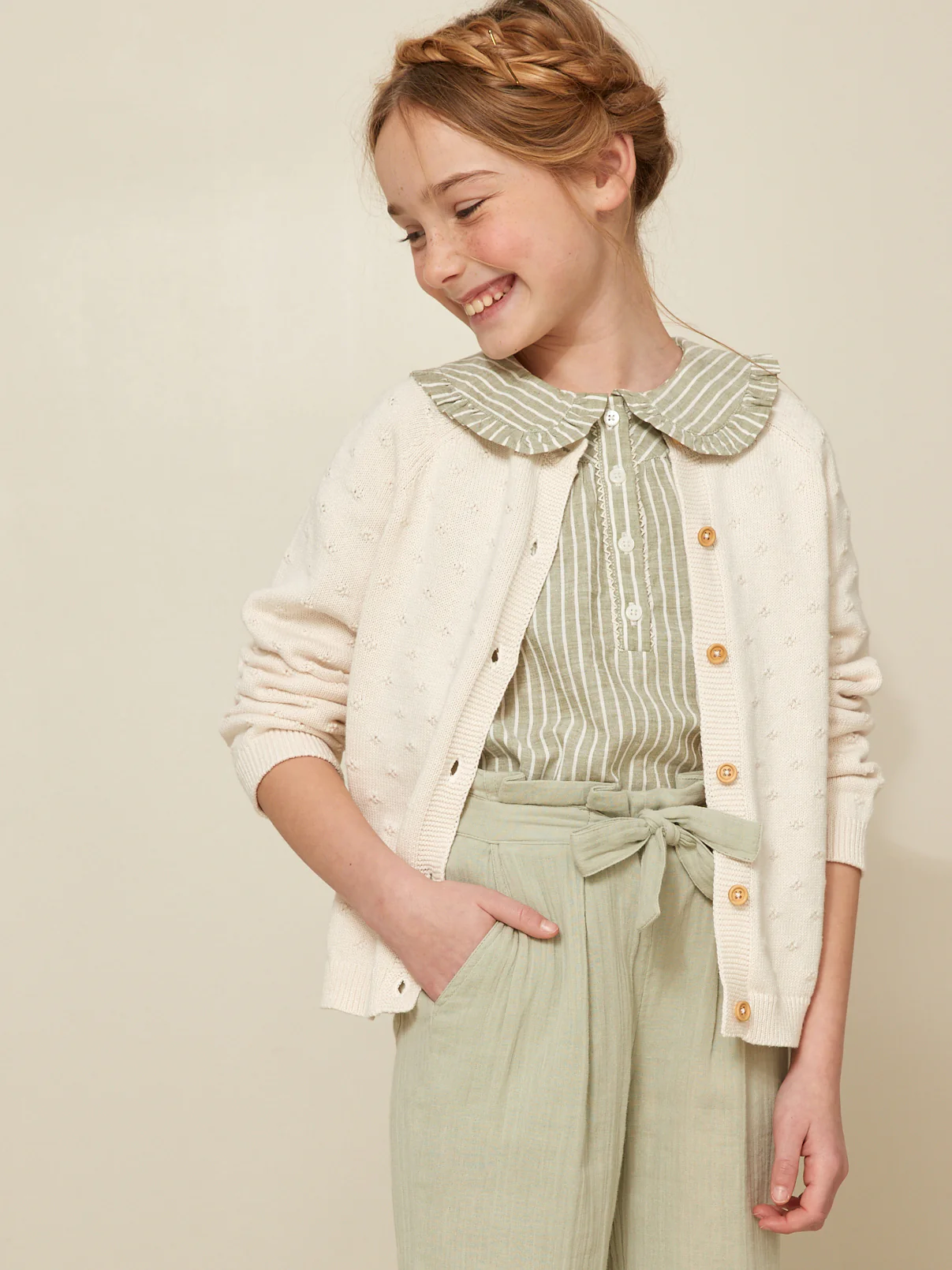 Cardigan Fille point fantaisie - Image 12