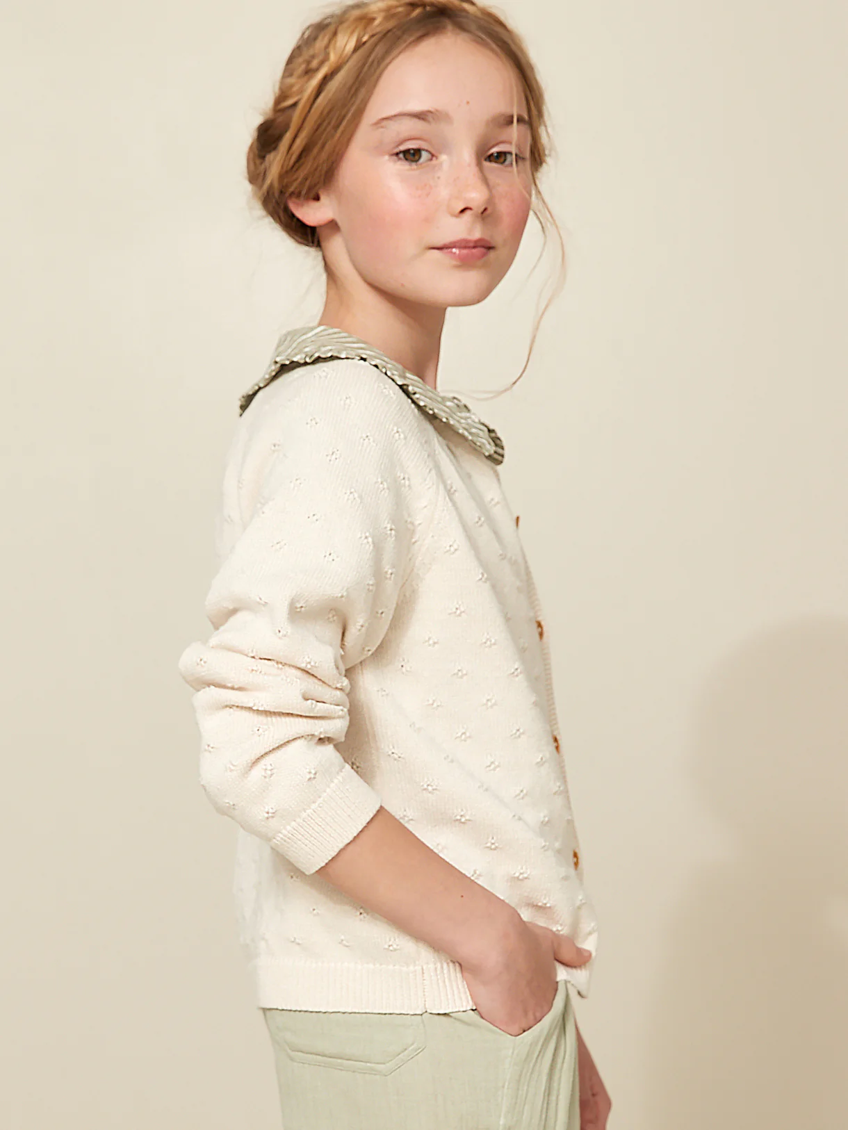 Cardigan Fille point fantaisie - Image 6