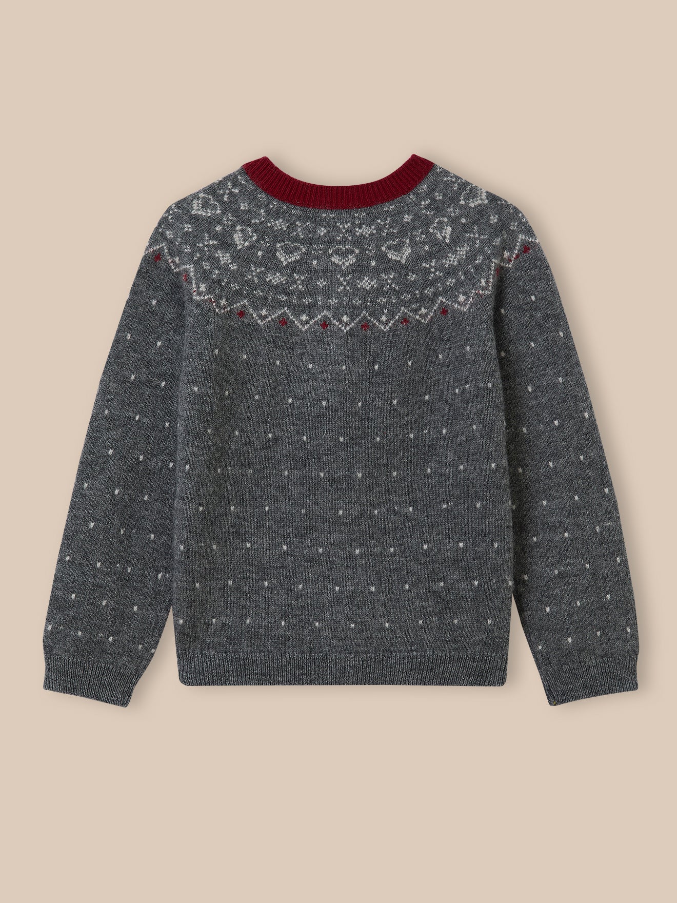 Cardigan jacquard en laine Fille - Image 5