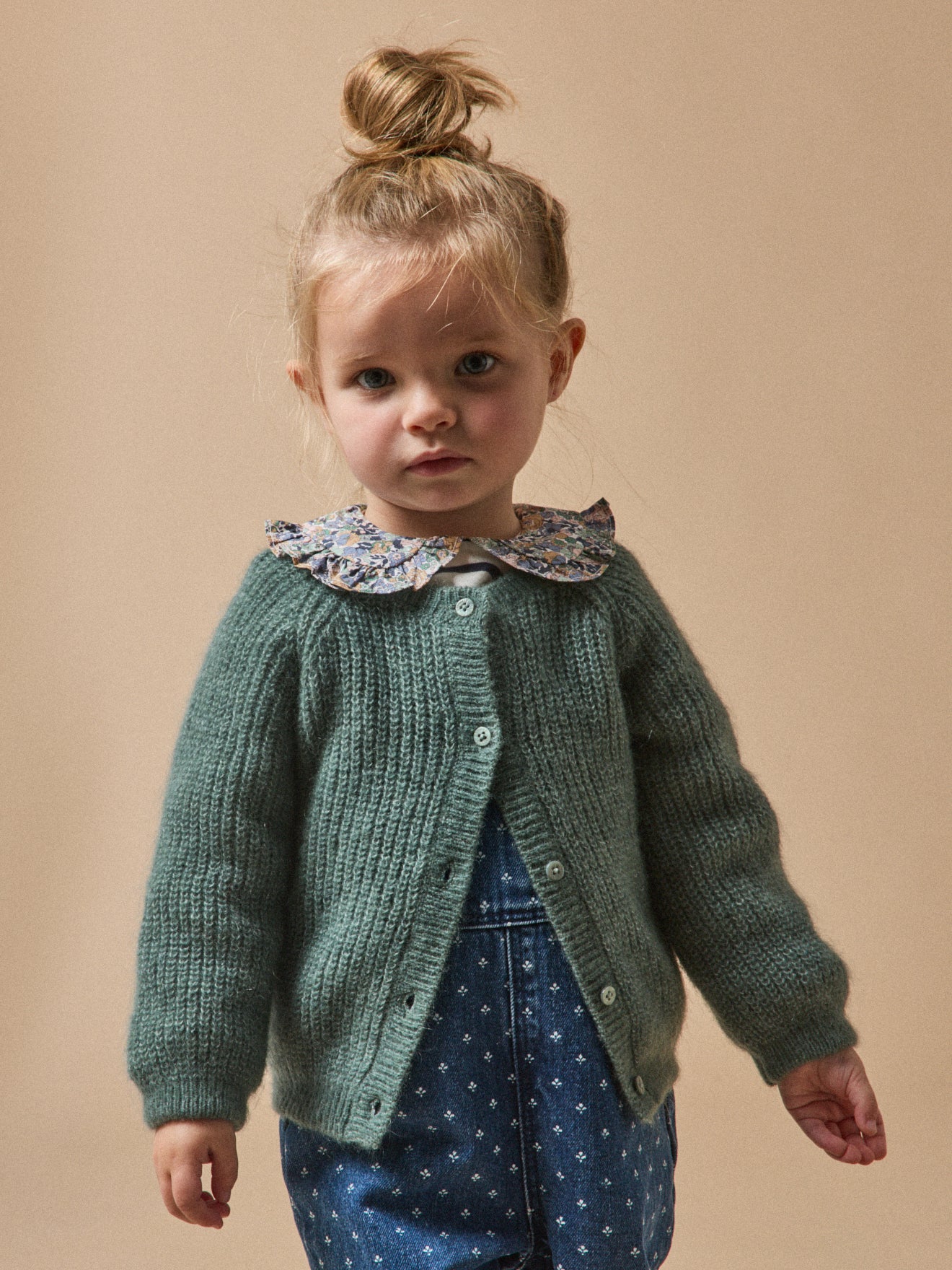 Cardigan en maille perlée Bébé laine et mohair