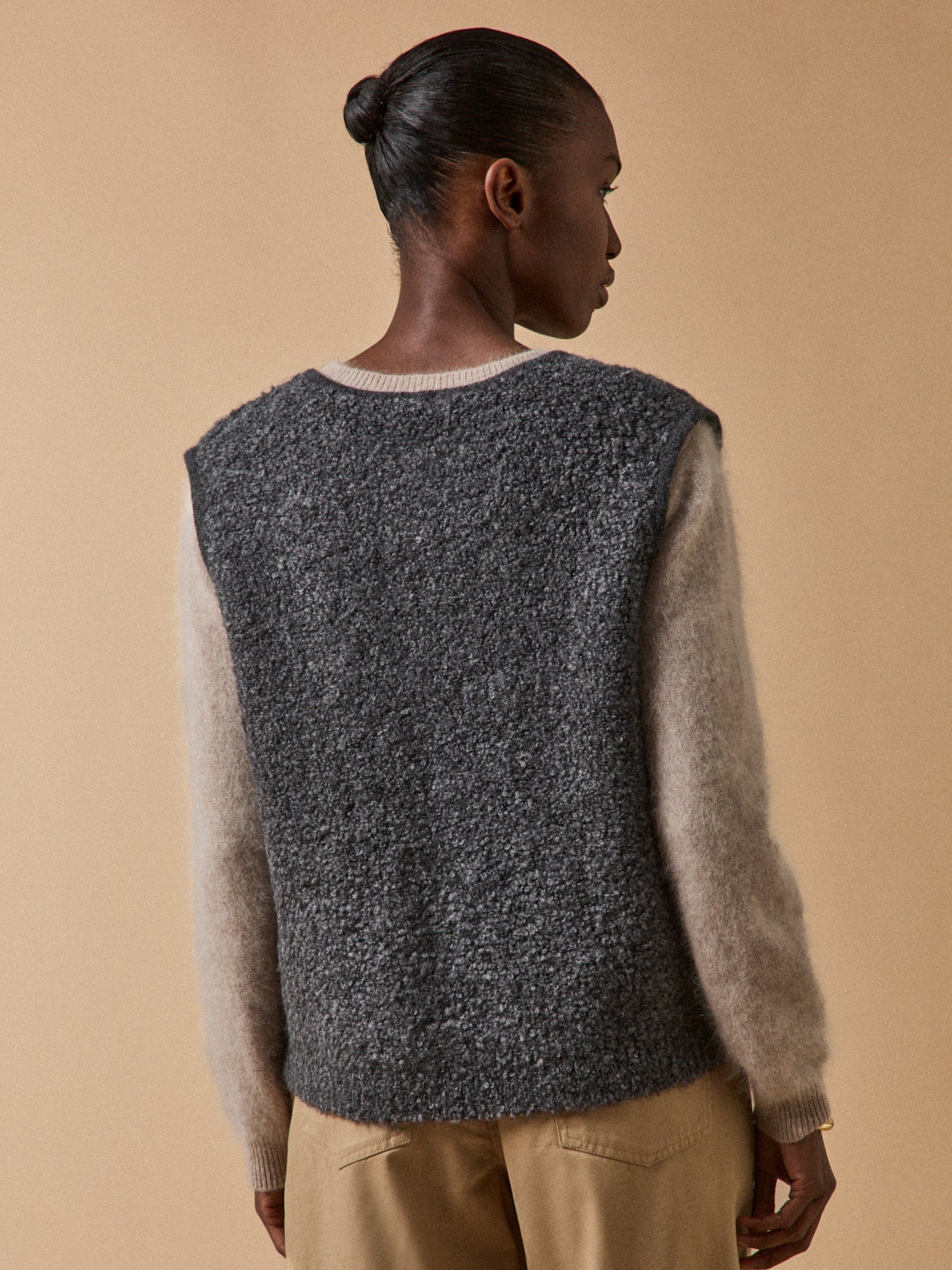Gilet sans manches femme maille bouclette - Image 2