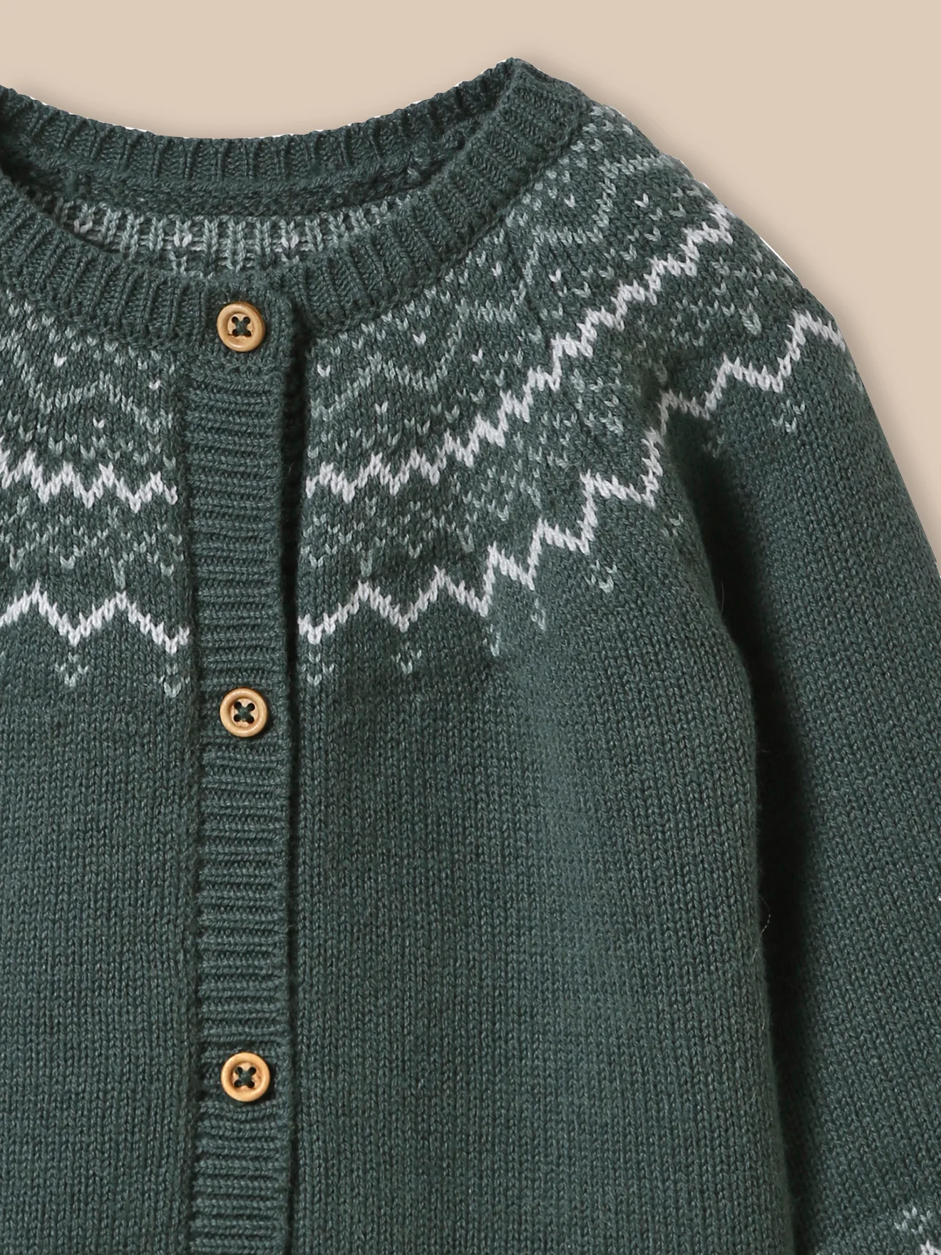 Gilet jacquard en laine bébé - Image 3