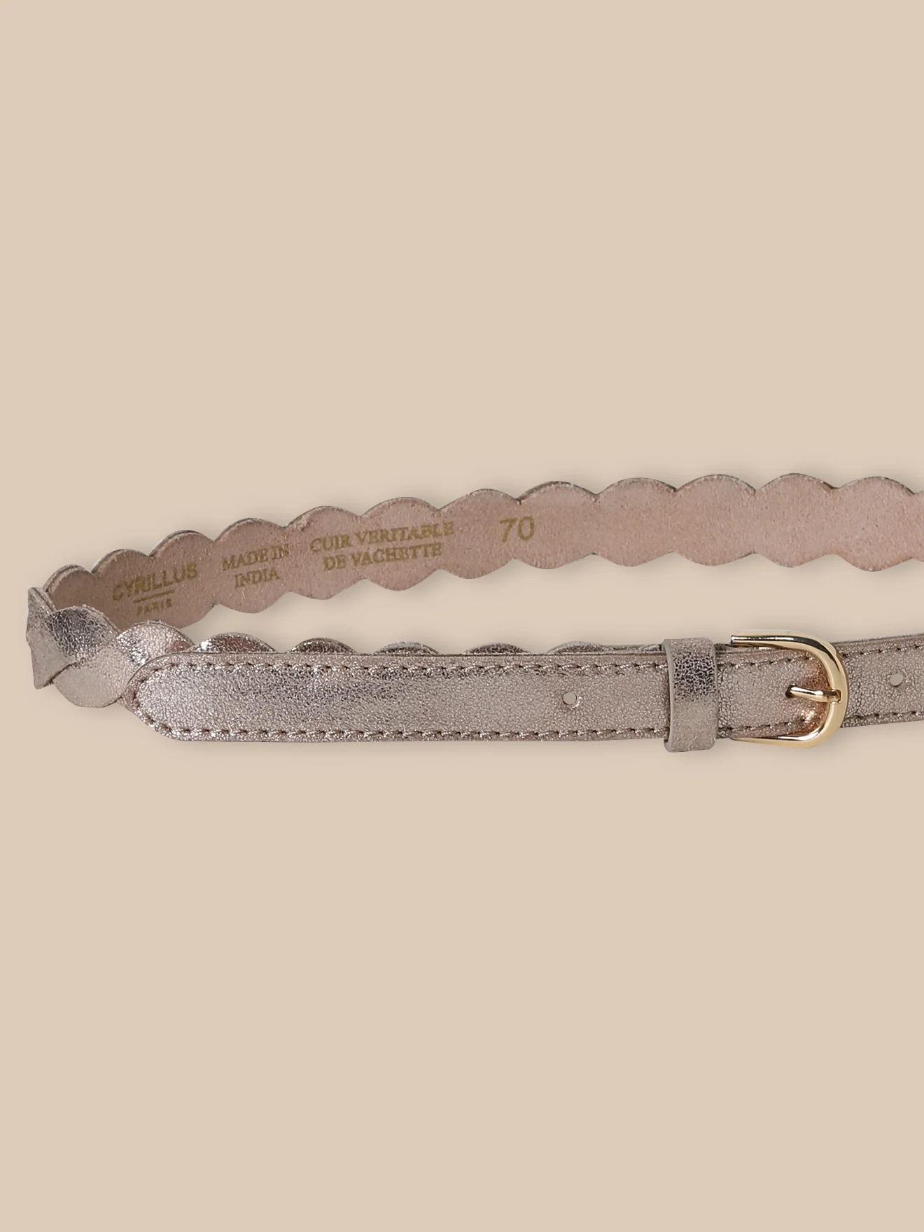 Ceinture en cuir tressé et irisé Fille - Image 3