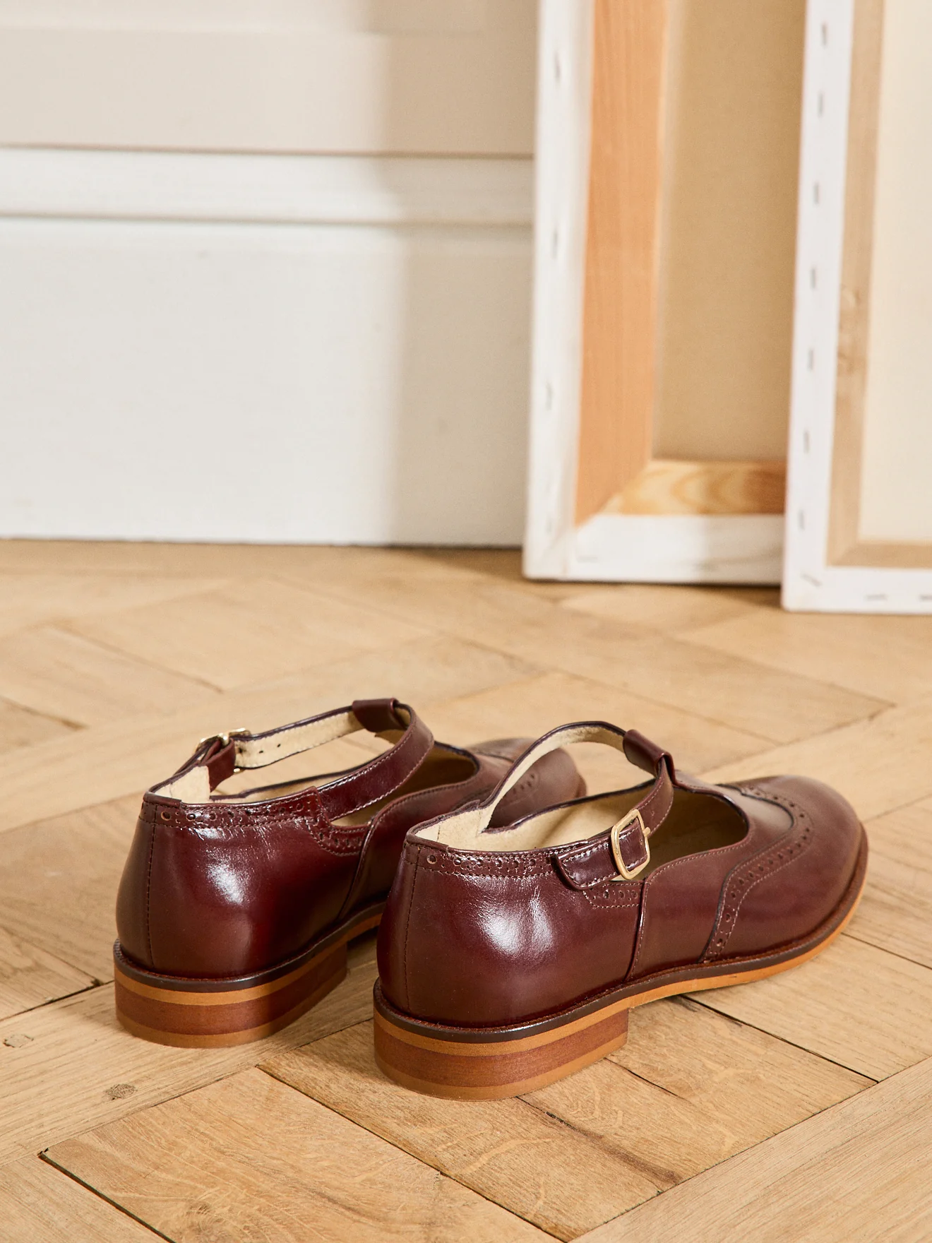 Sandales salomé bout fleuri cuir femme - Image 3