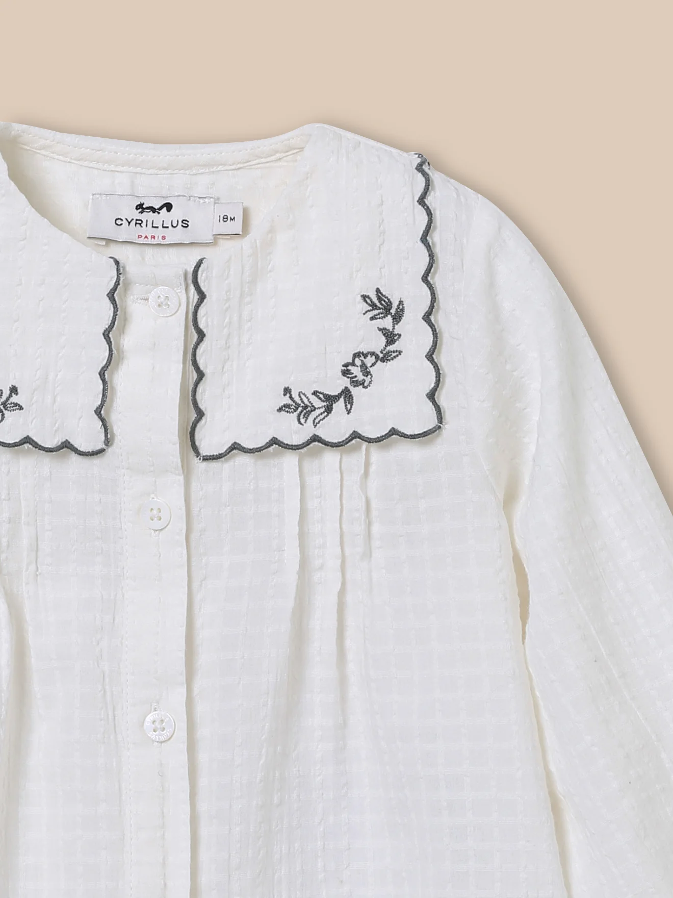 Blouse col brodé bébé - Image 3