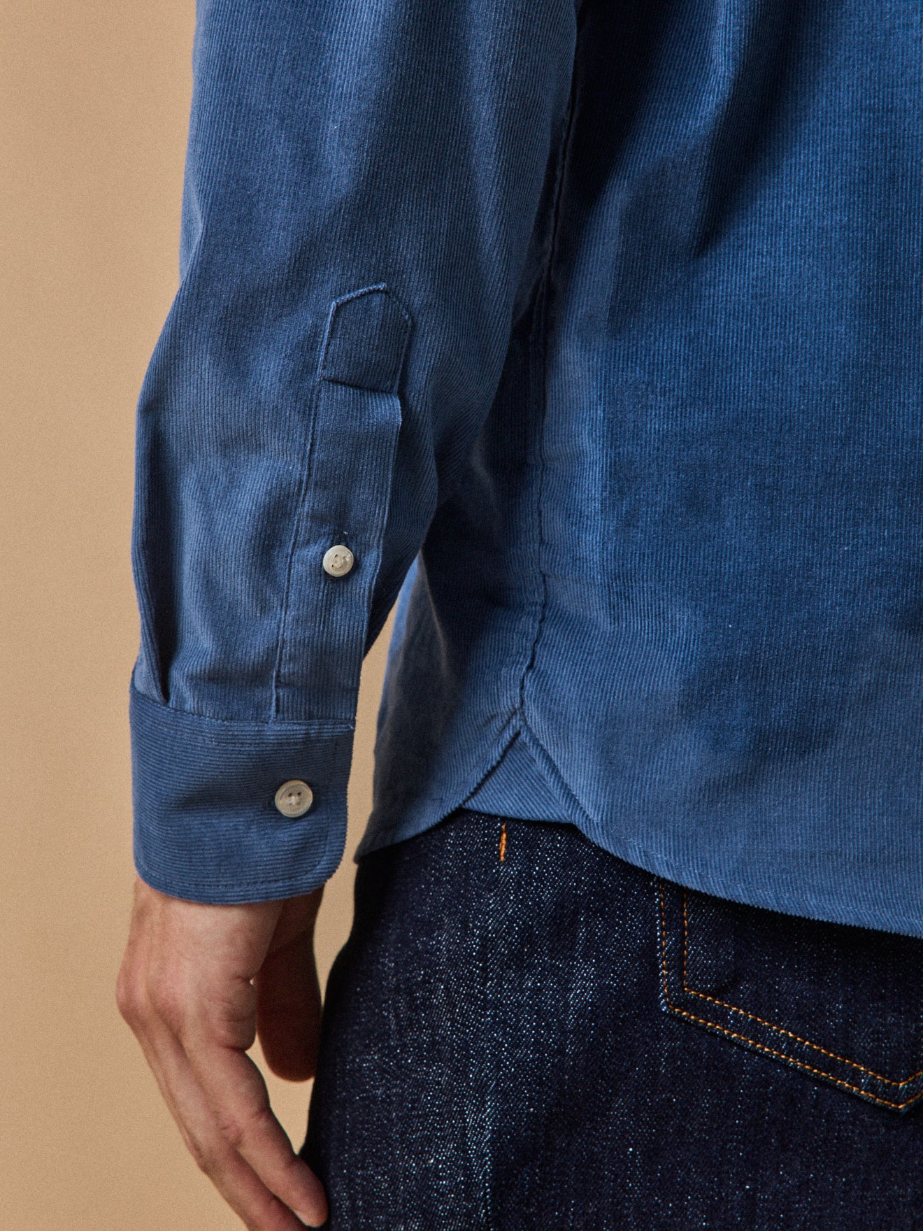 Chemise velours homme coupe contemporaine - Image 3