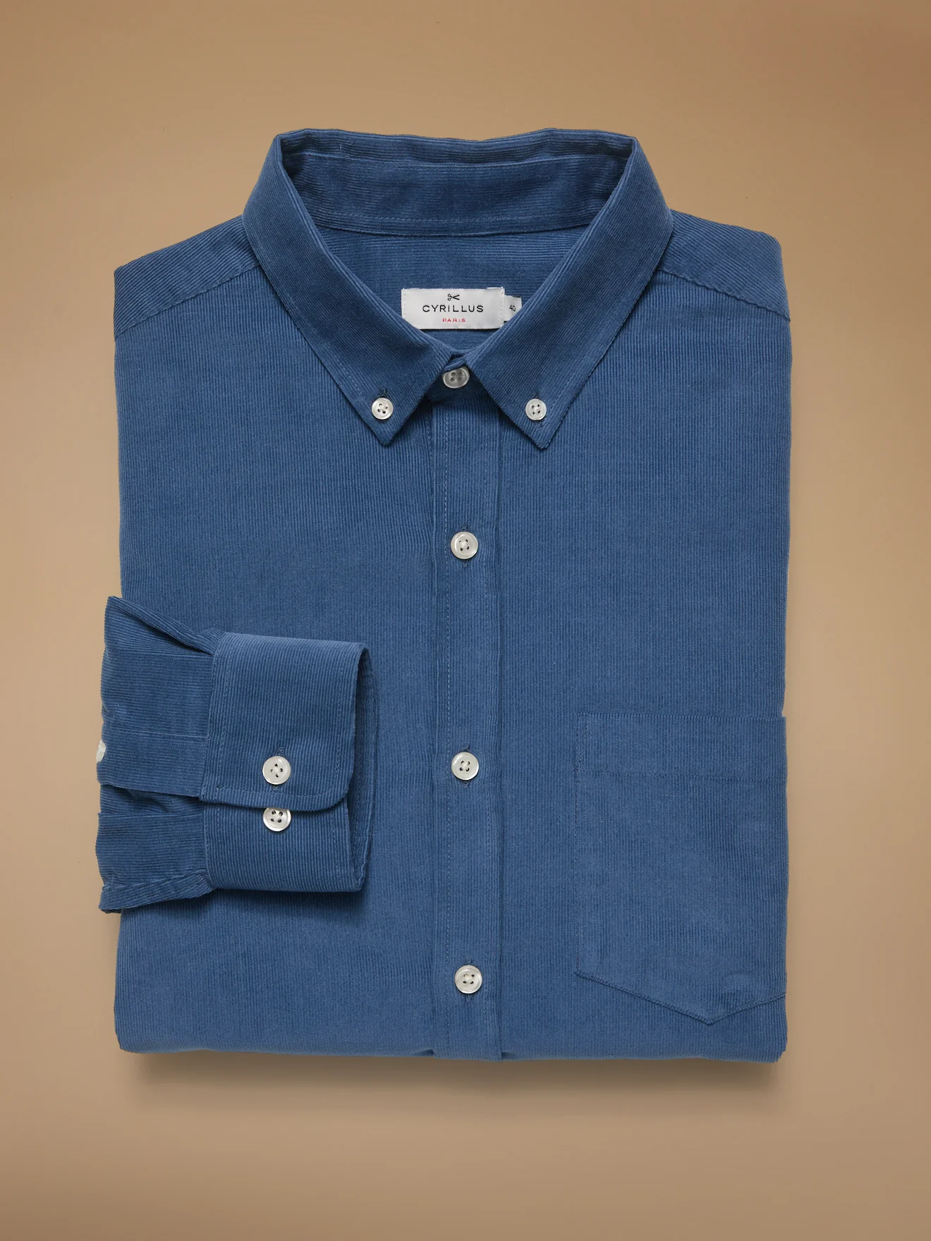 Chemise velours homme coupe contemporaine - Image 4