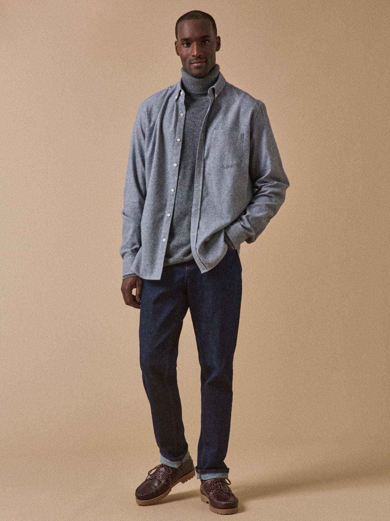 Chemise flanelle pied-de-puce homme coupe contemporaine - Image 7