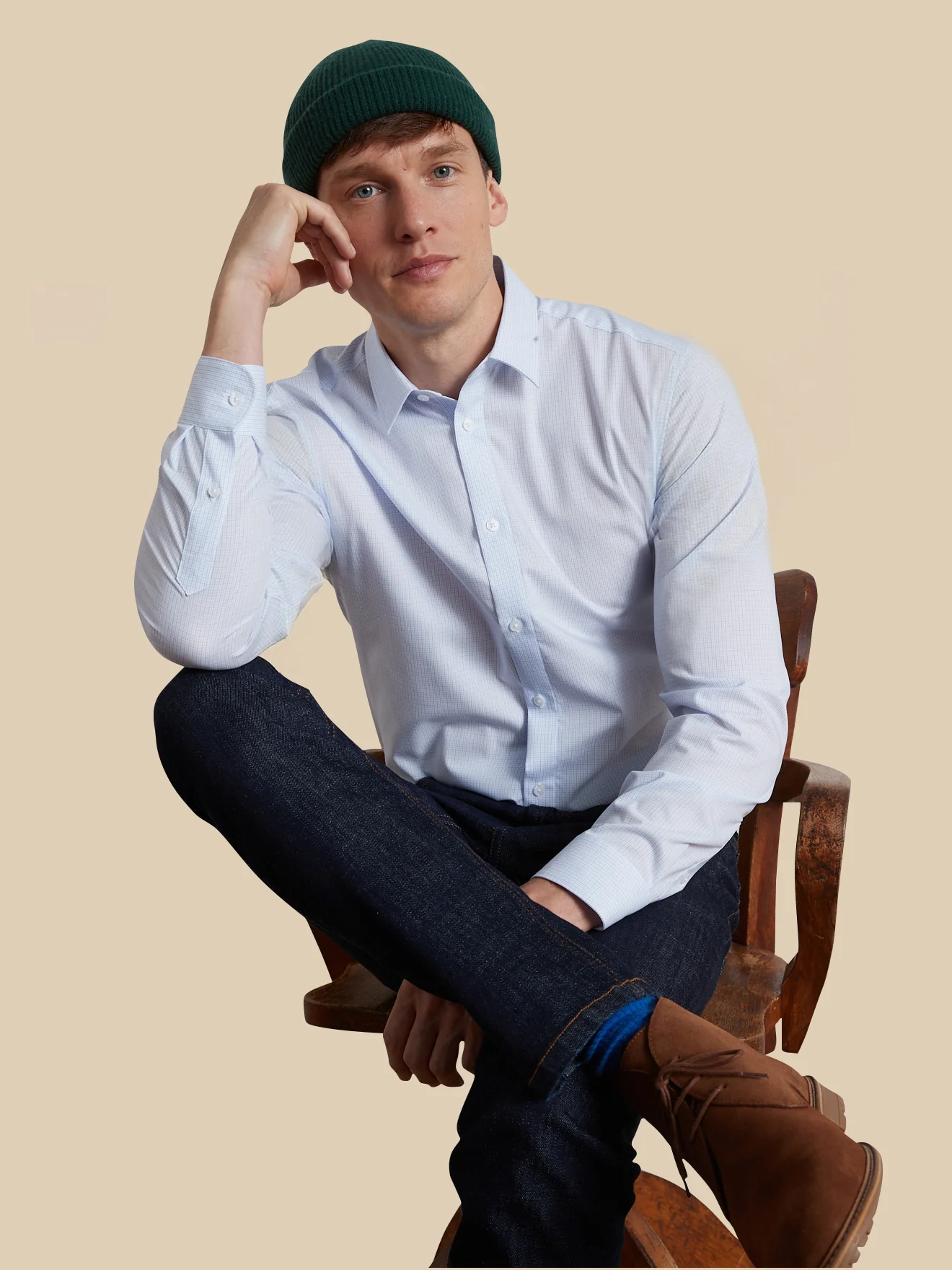 Chemise mini carreaux homme Slim Fit - Image 5