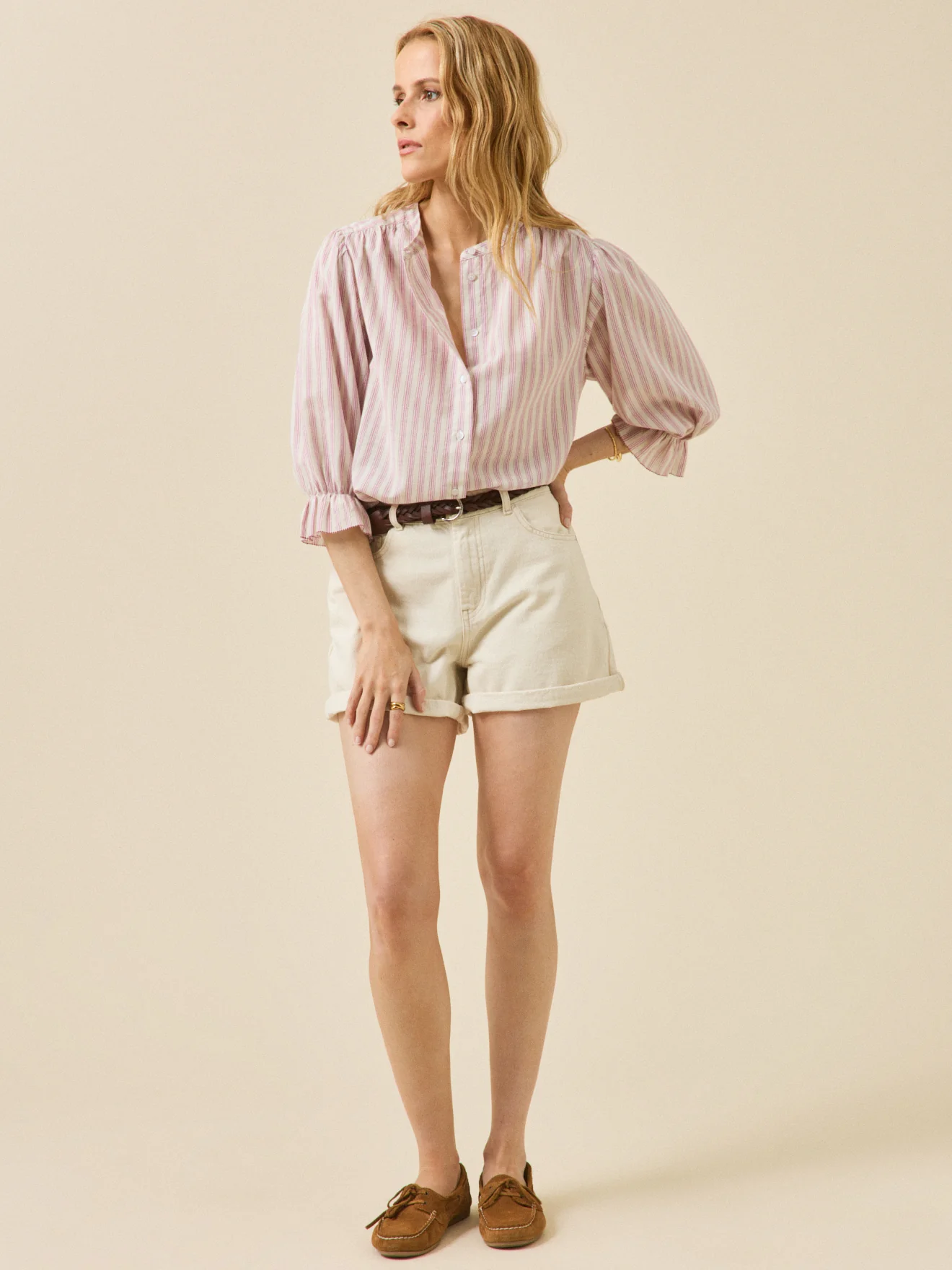 Blouse rayée boutonnée femme - Image 5