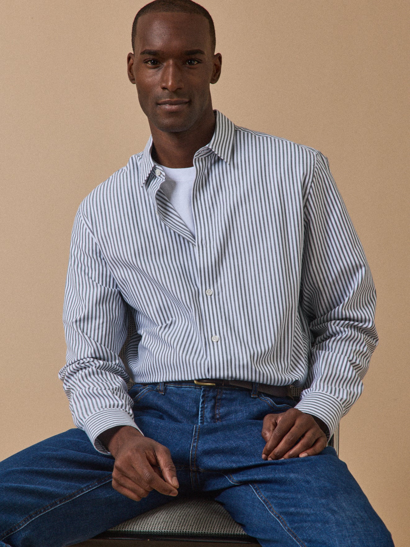 Chemise rayée homme coupe contemporaine - Image 7