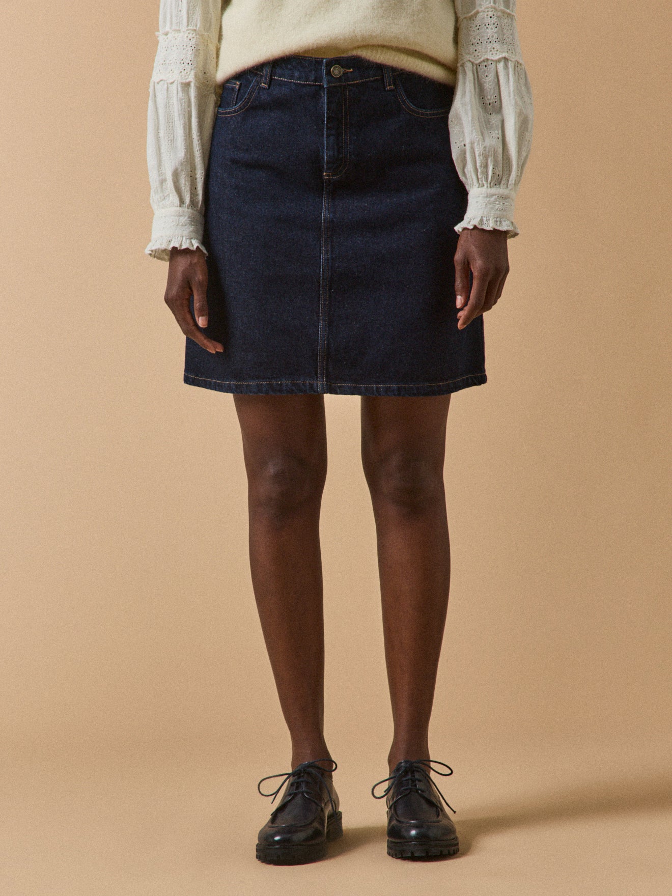 Jupe courte jean femme - denim coton biologique