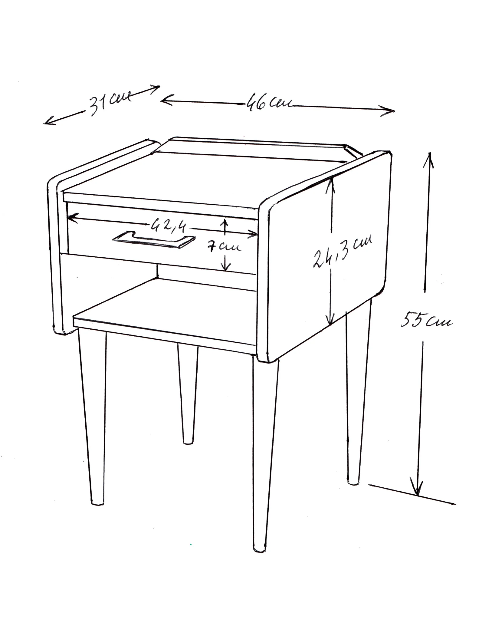 Table de chevet Rodolphe - Ligne mid-century - Image 5
