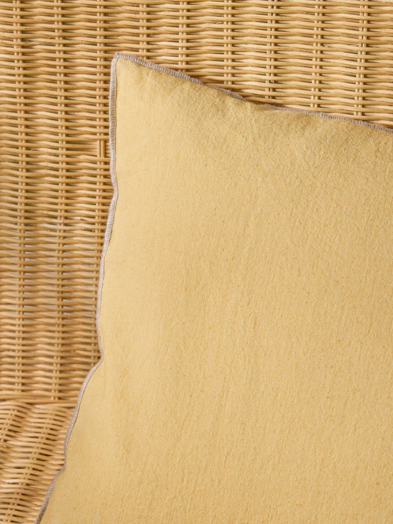 Housse de coussin unie en coton/lin - Image 3