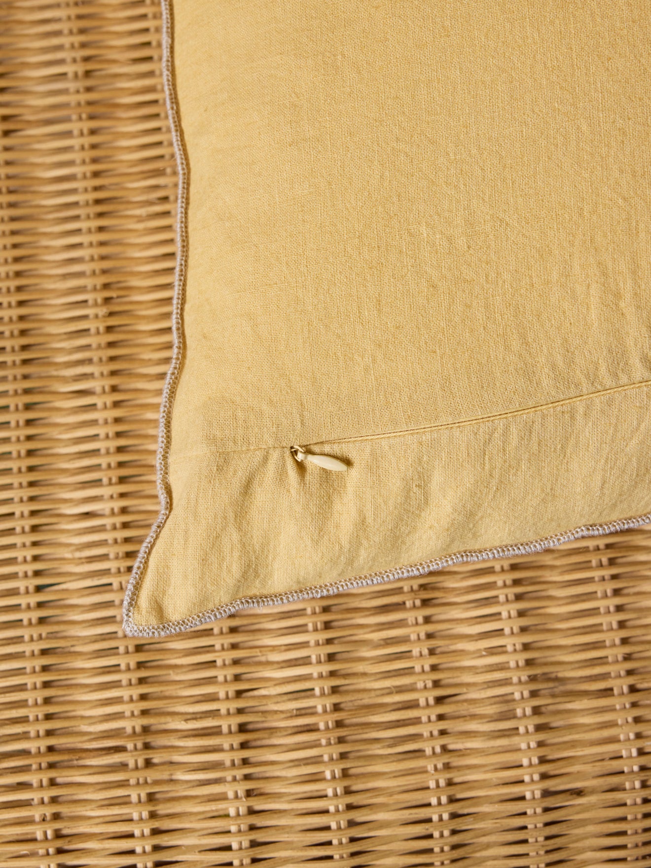 Housse de coussin unie en coton/lin - Image 4
