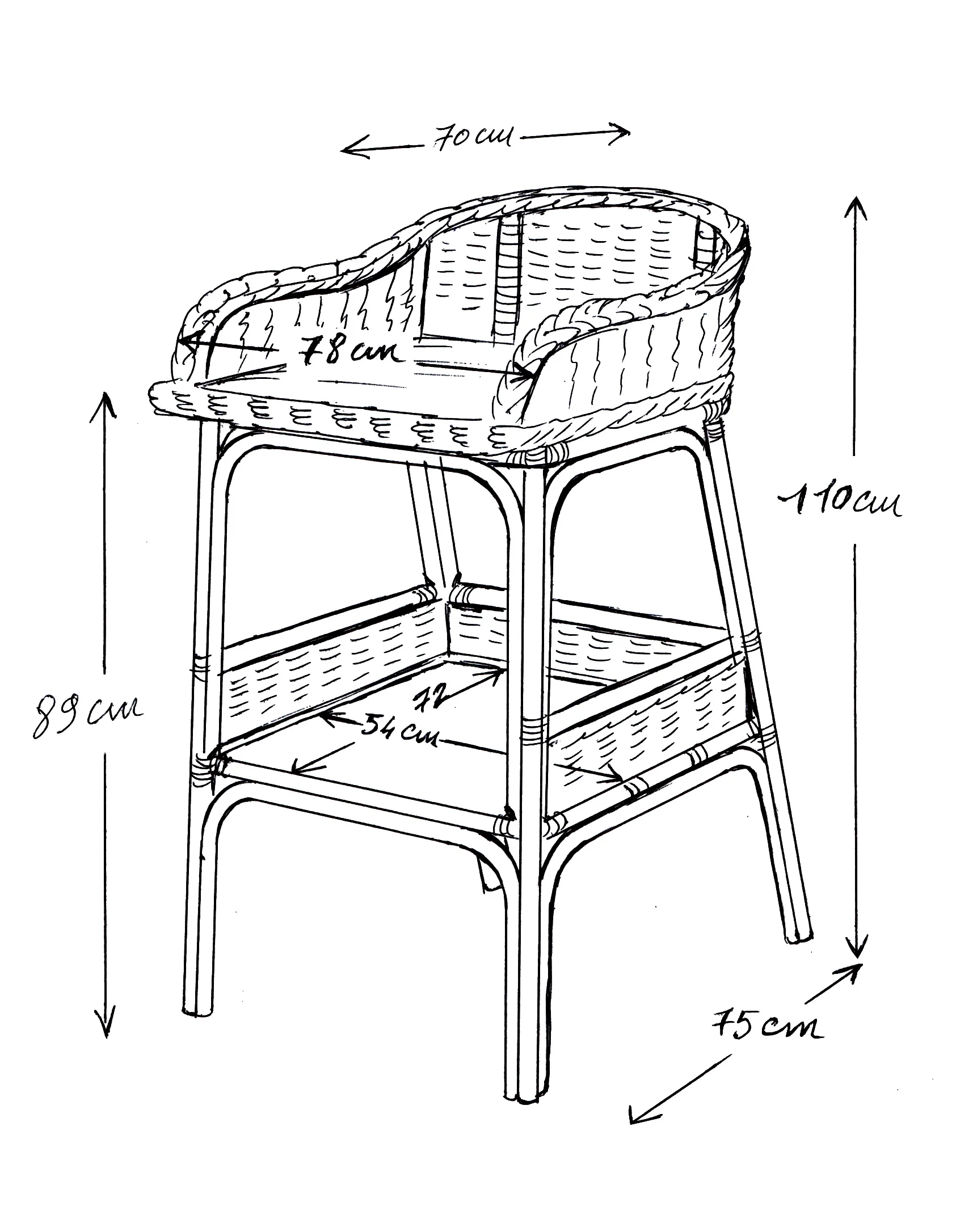 Table à langer en rotin Céleste - Image 8