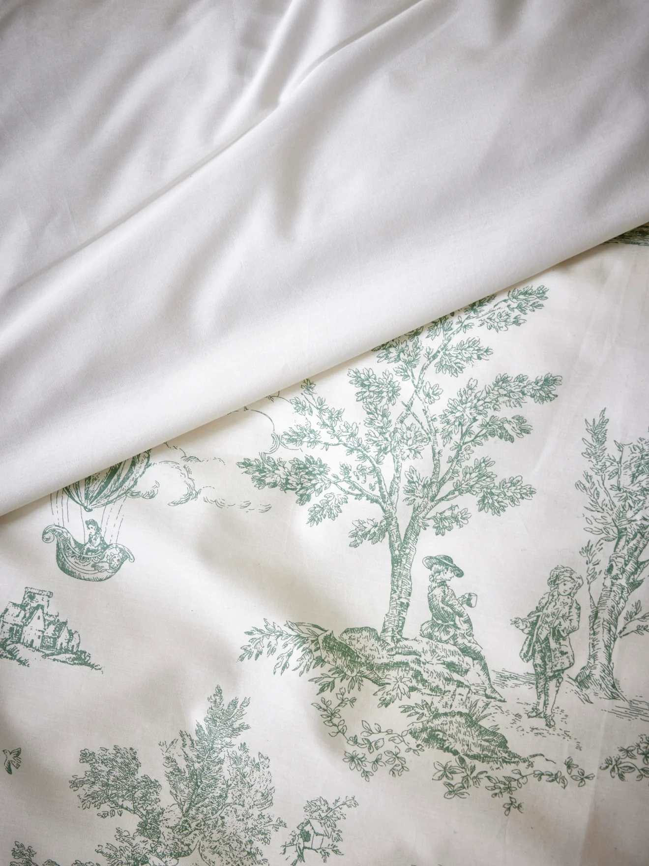 Housse de couette percale de coton "Esprit toile de Jouy" - Image 4