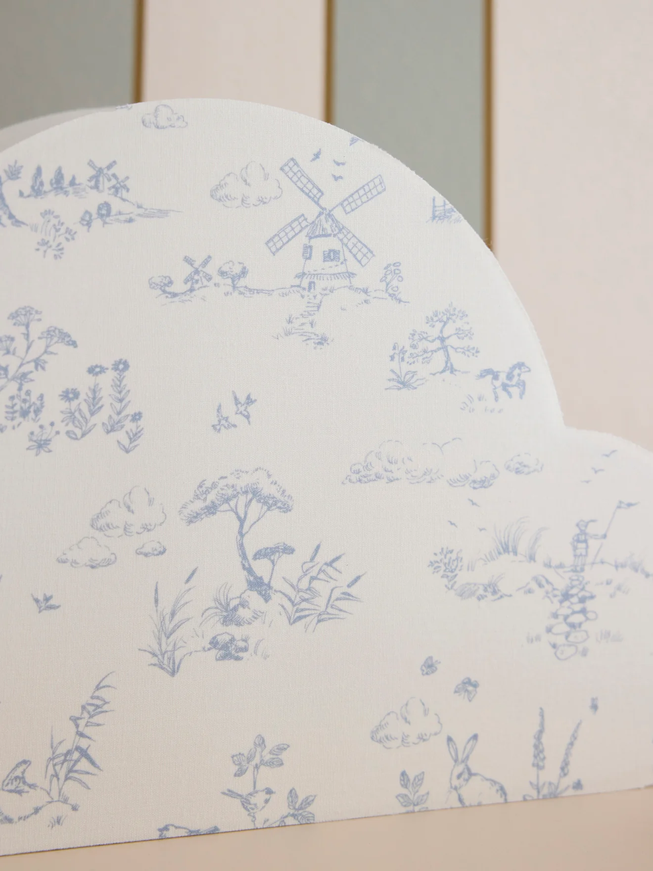 Lampe nuage en tissu imprimé esprit Jouy - Image 3