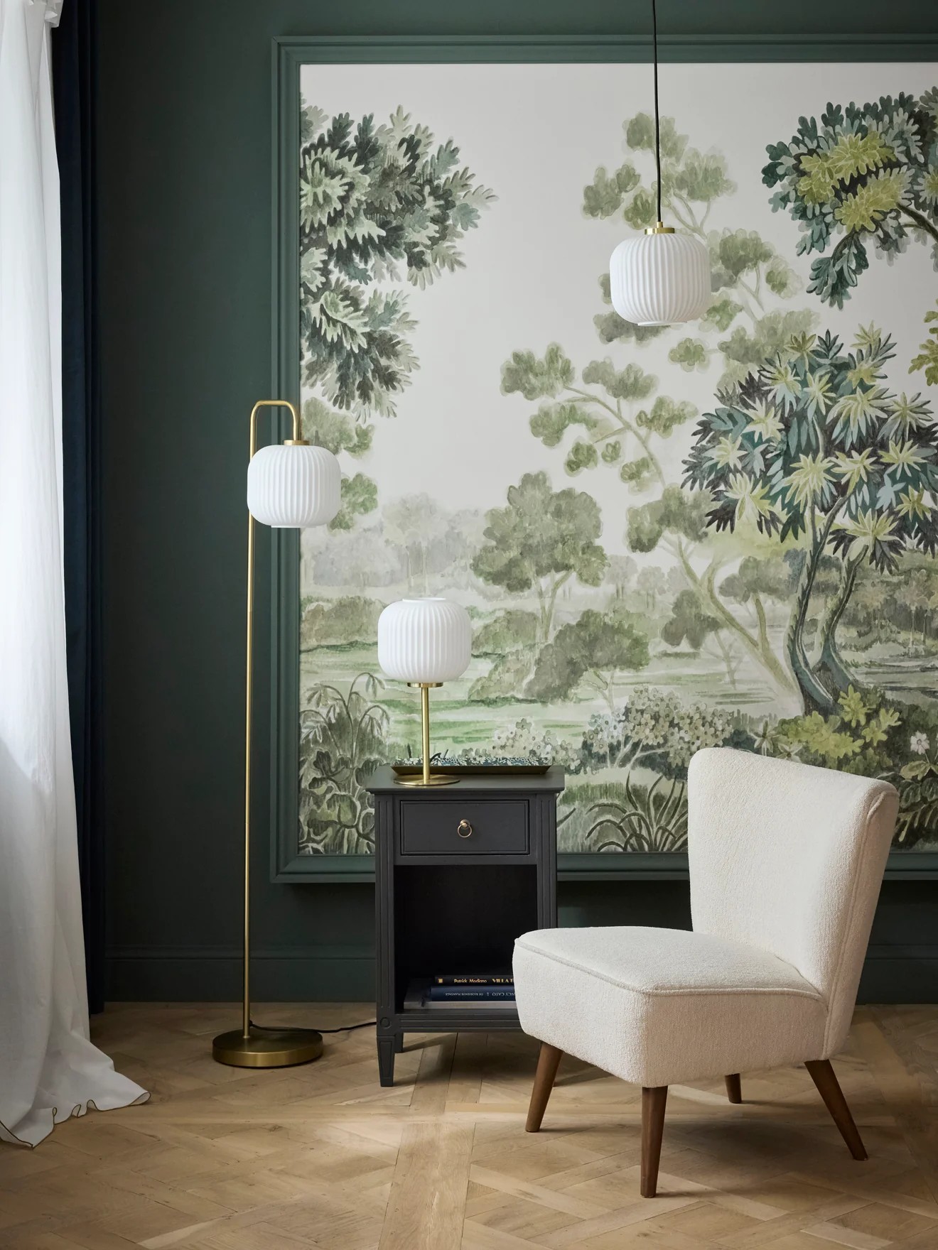 Lampadaire Arsène en métal et verre strié - Image 5