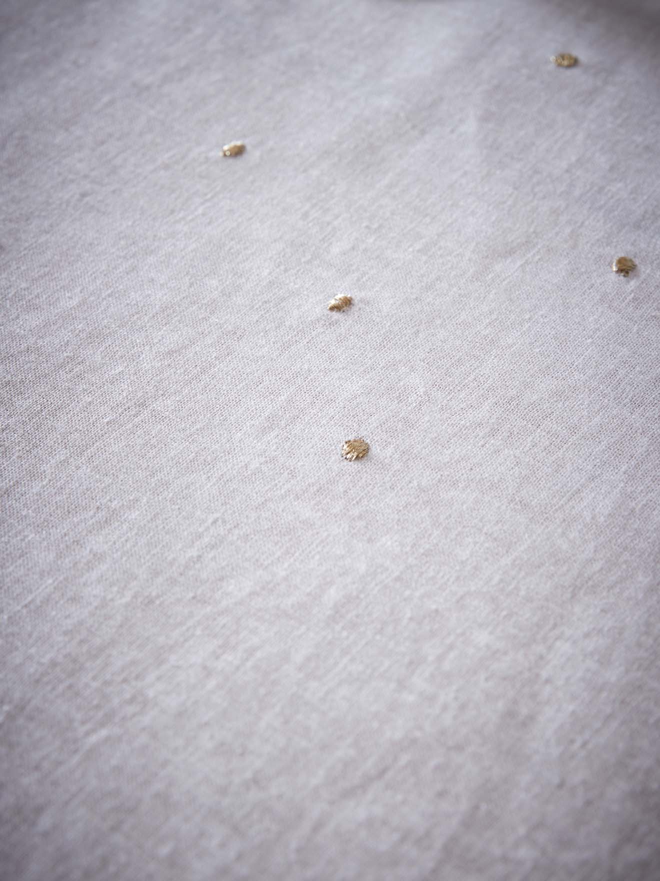 Nappe à pois dorés en coton tramé aspect lin - Image 3