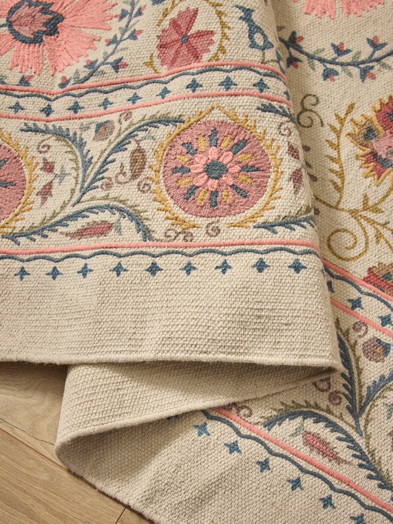 Tapis en coton brodé Flore - XS - Image 4
