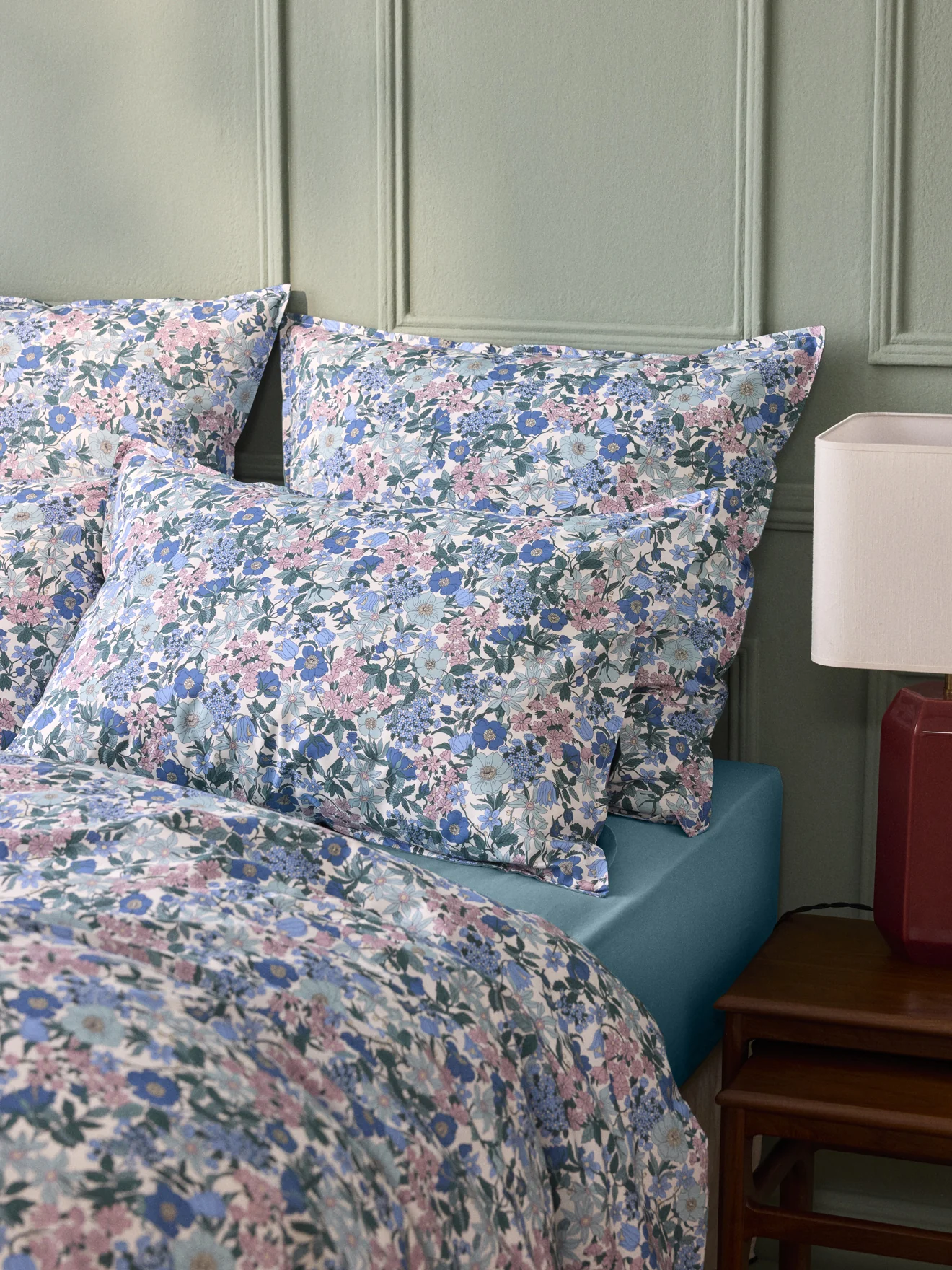 Taie d'oreiller percale de coton et tissu Liberty - Image 8