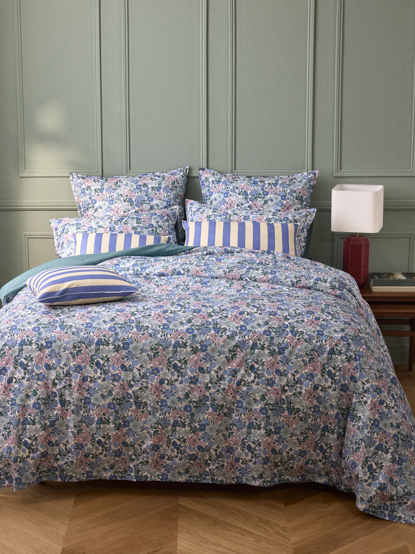 Taie d'oreiller percale de coton et tissu Liberty - Image 9