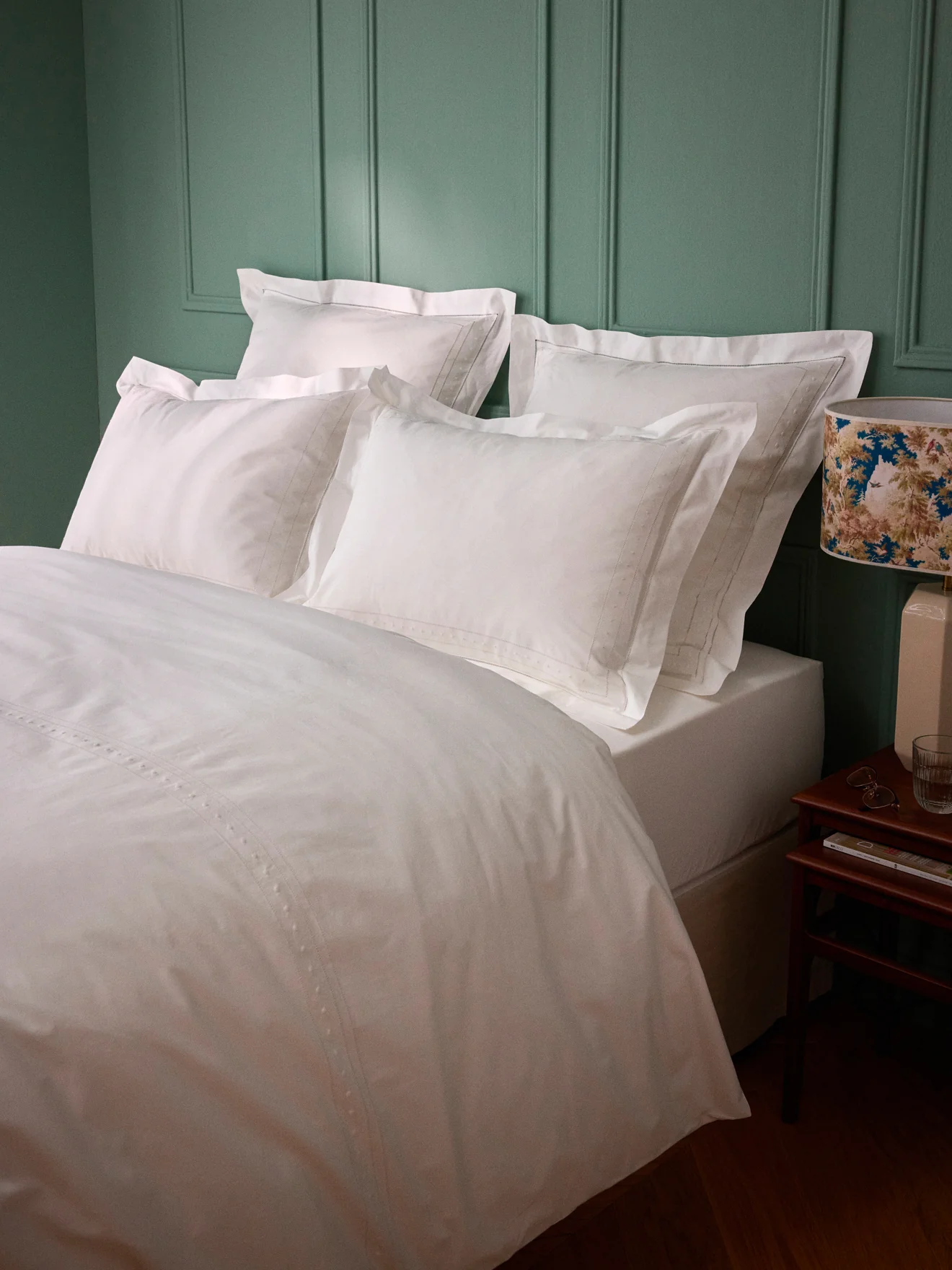 Taie d'oreiller percale de coton brodée "Aglaé" - Image 5