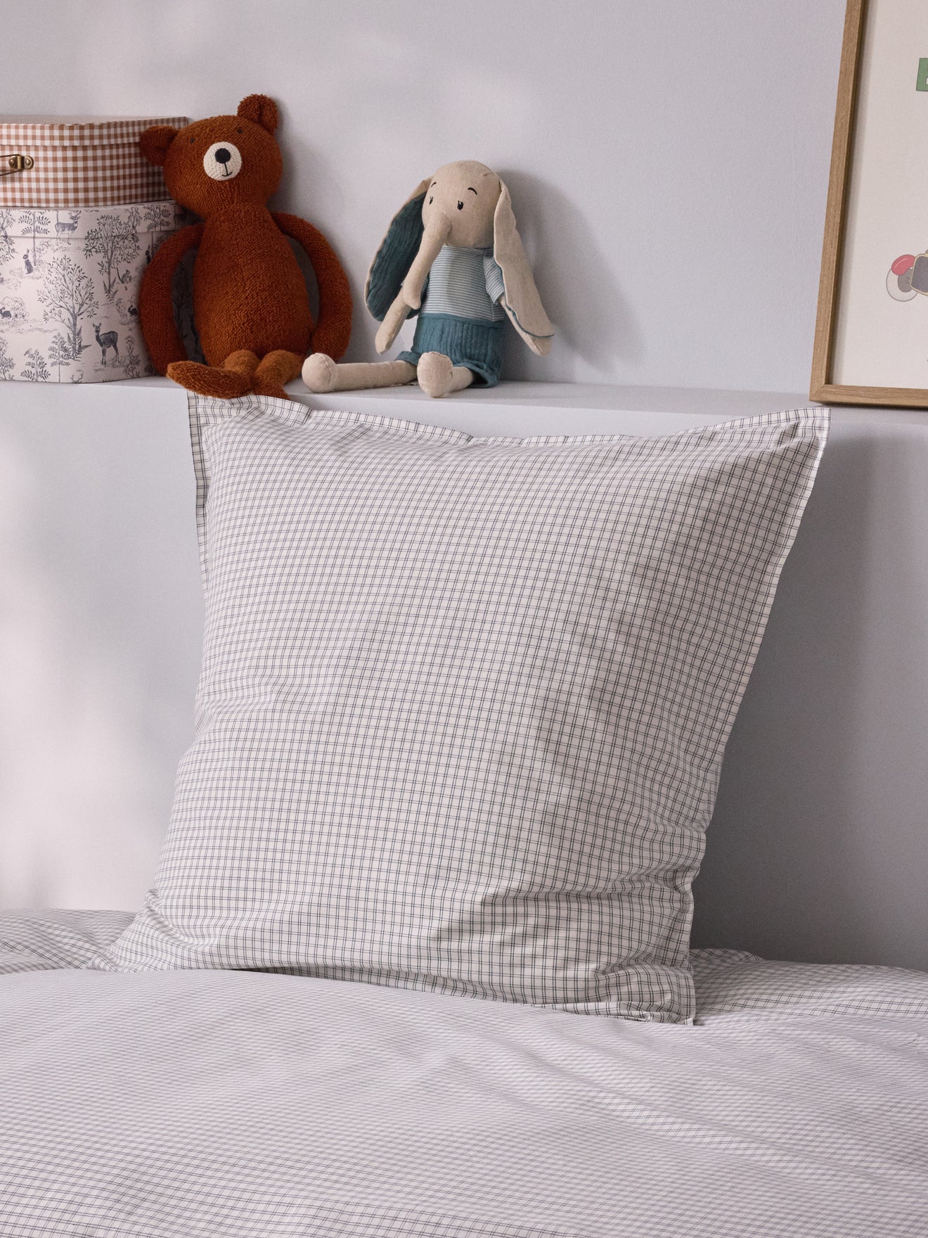 Taie d'oreiller percale de coton tissé teint "Marin"