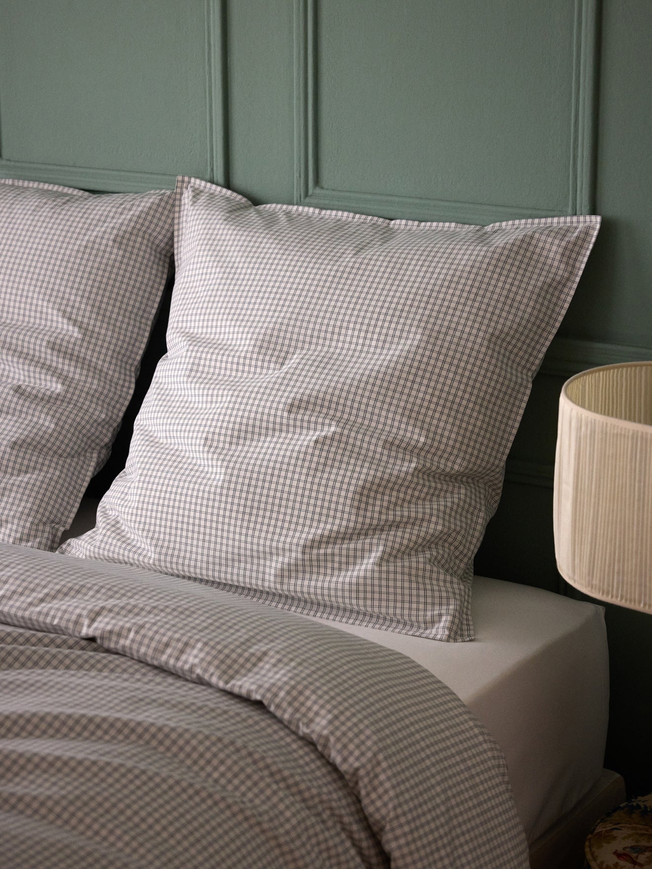 Taie d'oreiller percale de coton tissé teint "Marin" - Image 3