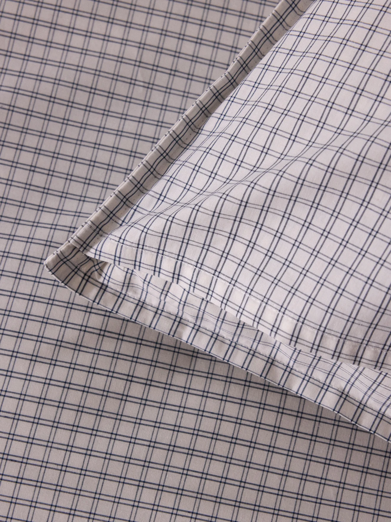 Taie d'oreiller percale de coton tissé teint "Marin" - Image 5