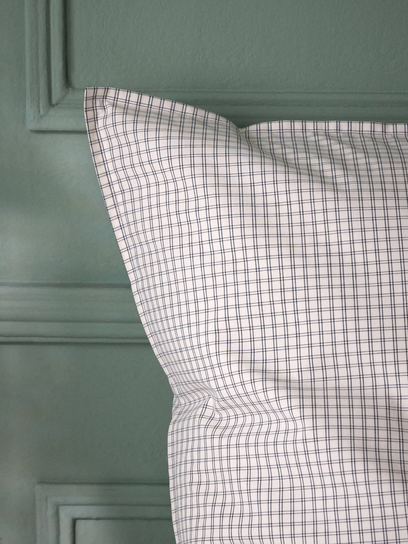 Taie d'oreiller percale de coton tissé teint "Marin" - Image 6