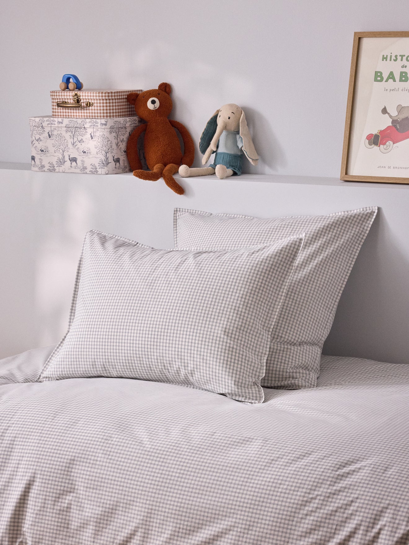 Taie d'oreiller percale de coton tissé teint "Marin" - Image 7