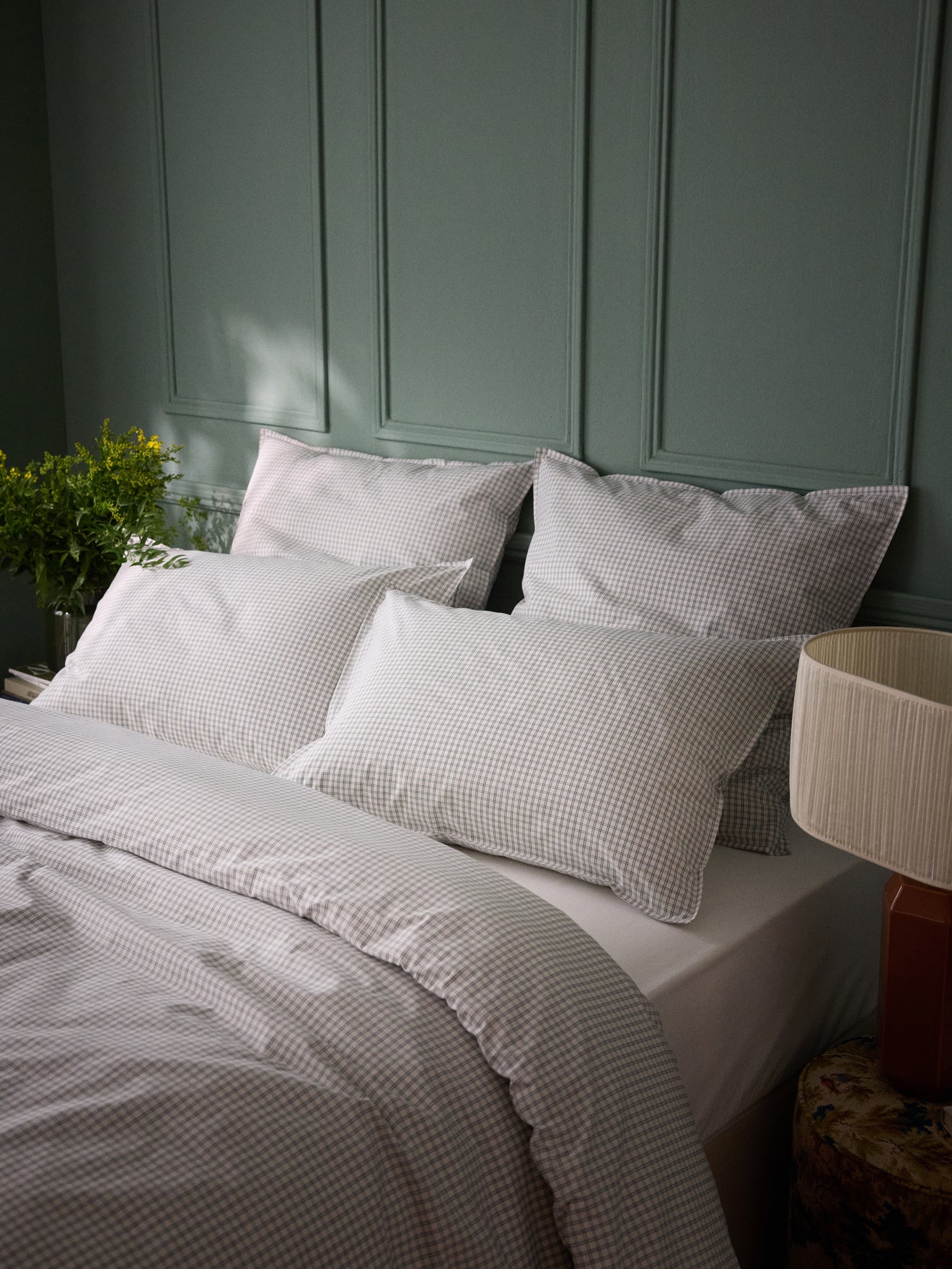 Taie d'oreiller percale de coton tissé teint "Marin" - Image 9