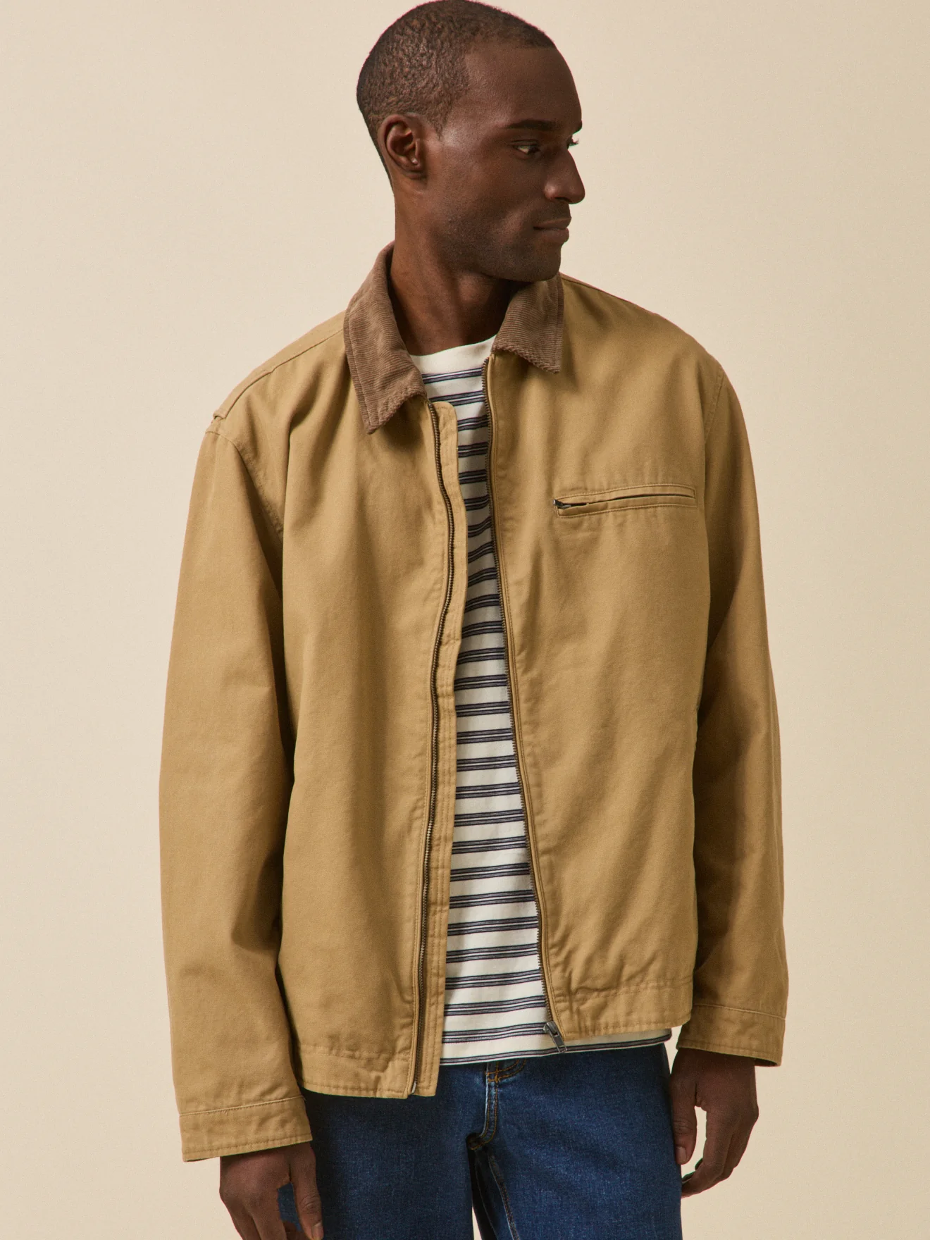 Veste col velours homme