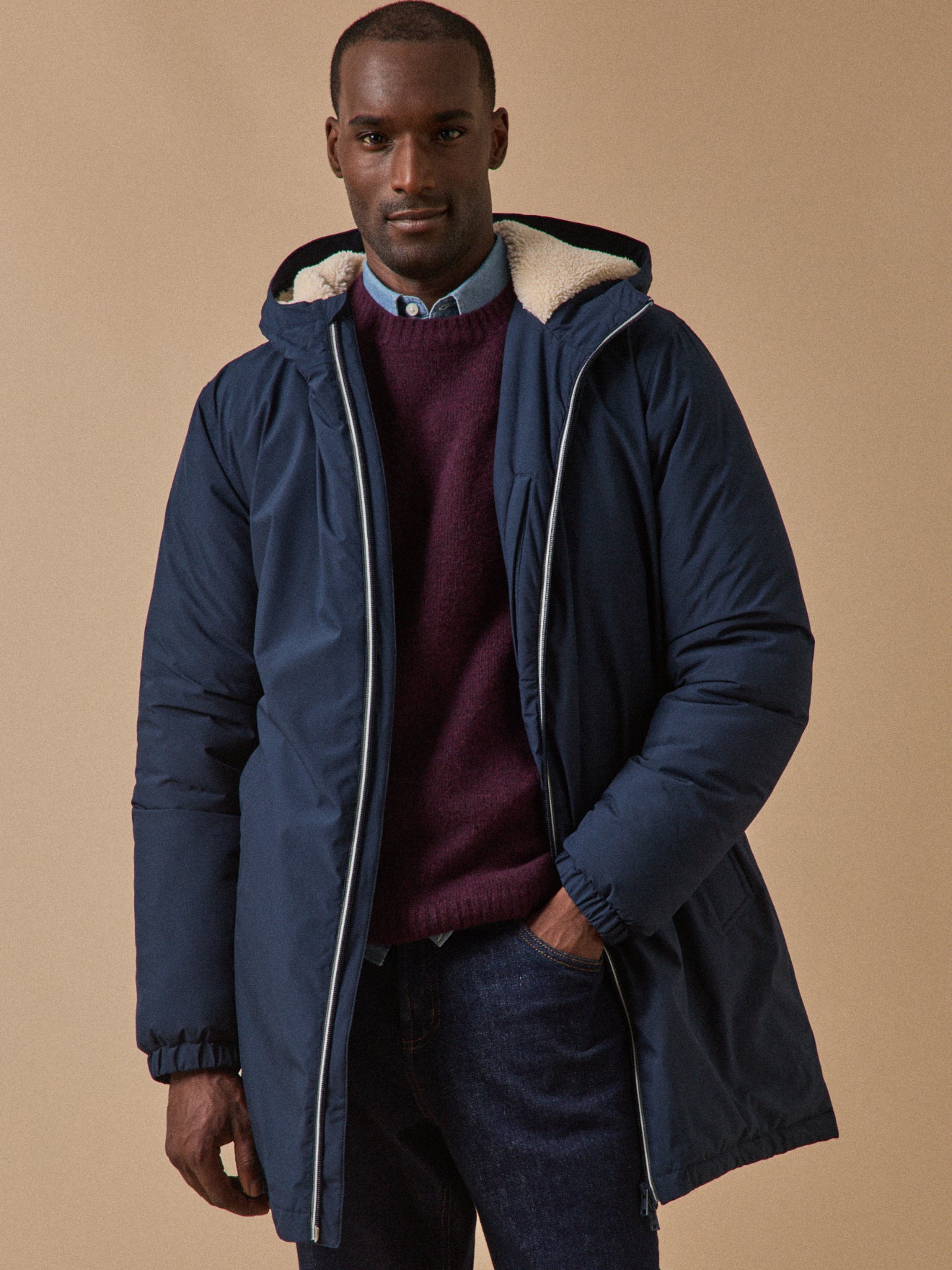 Parka longue imperméable homme