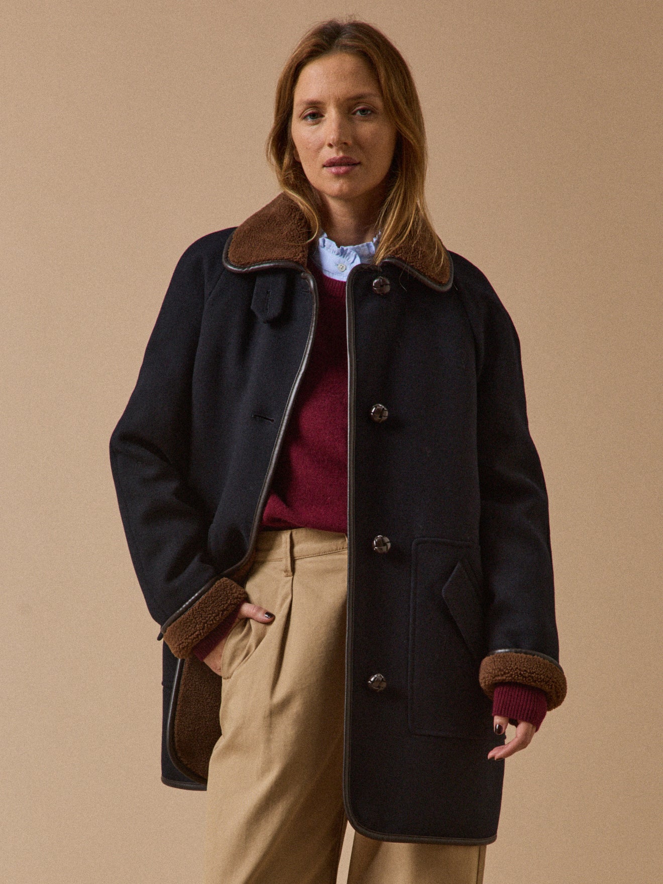 Manteau gansé intérieur sherpa femme