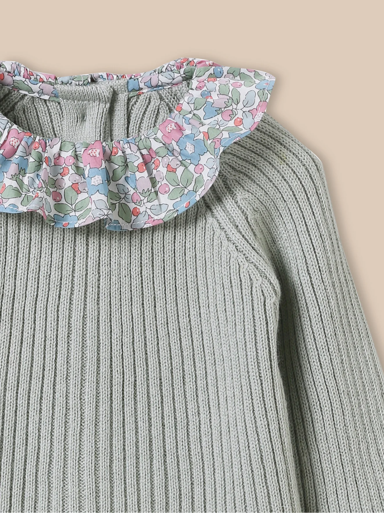 Ensemble en tricot Bébé col en tissu Liberty - Image 5