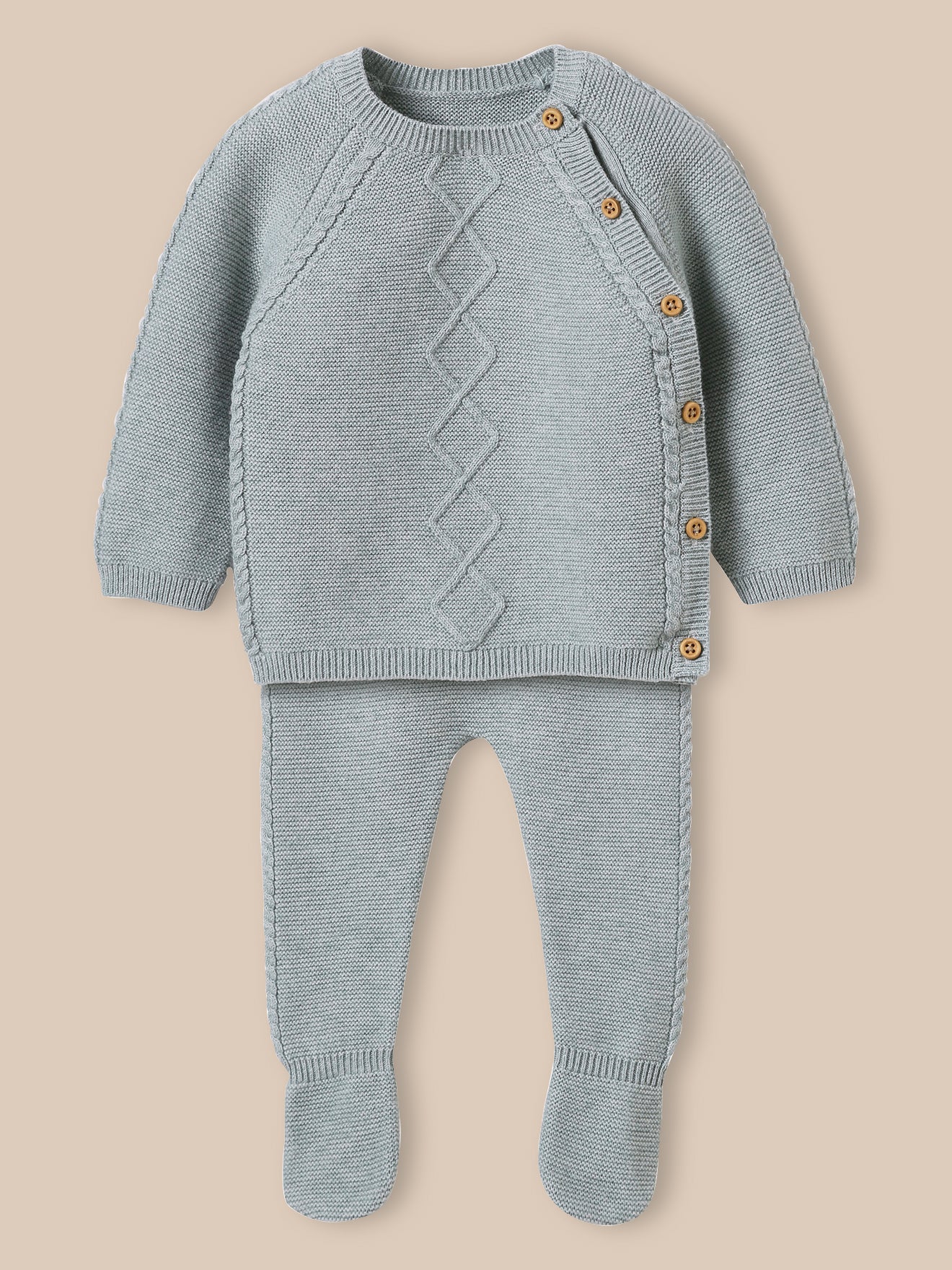 Ensemble naissance - Coton biologique et laine - Image 2