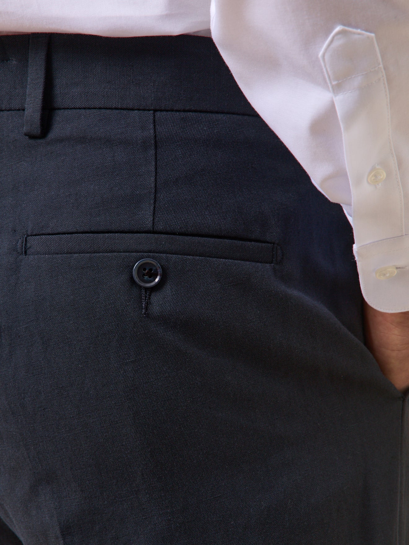 Pantalon de costume homme coton et lin - Image 4