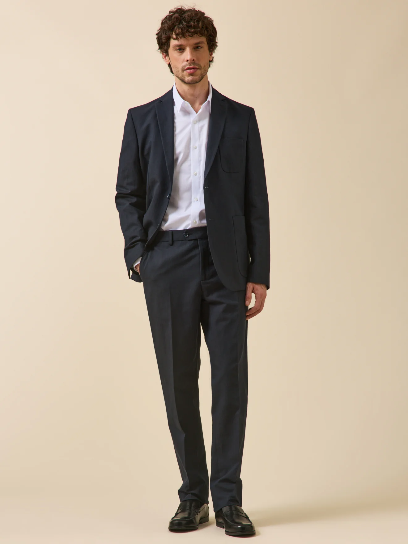 Pantalon de costume homme coton et lin - Image 5
