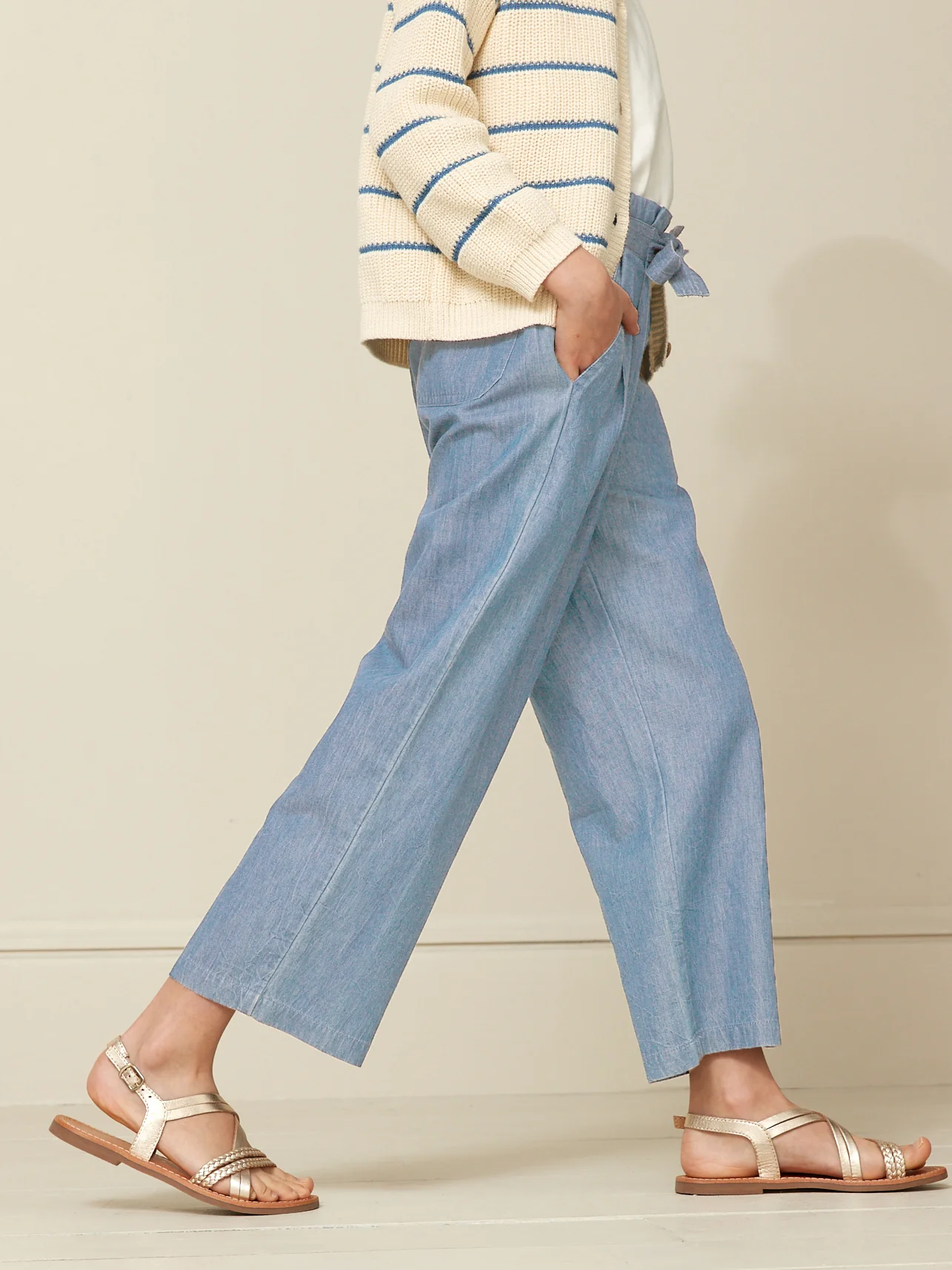 Pantalon large Fille en denim light - Image 4