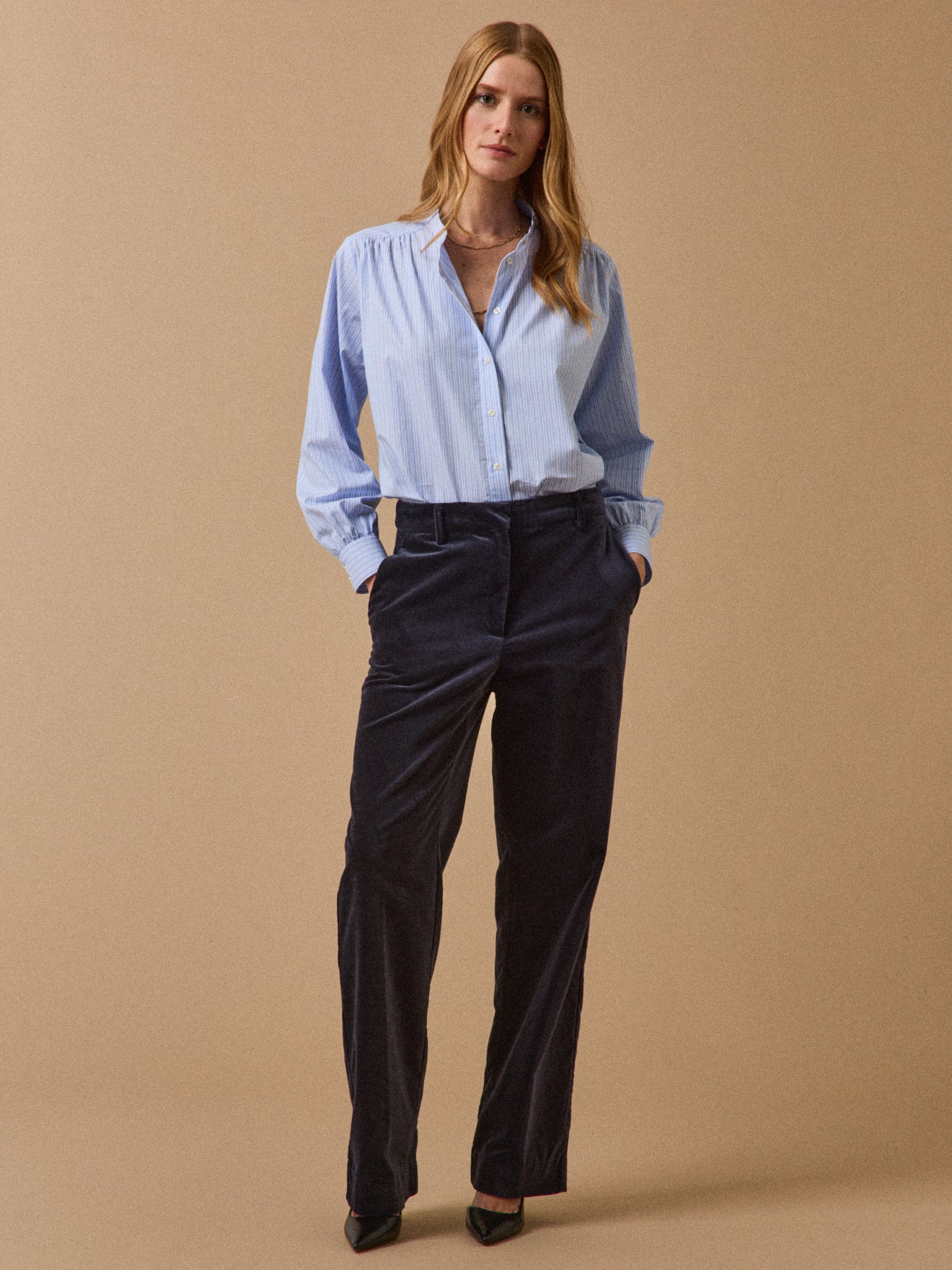 Pantalon cigarette velours lisse femme Léa - Image 5