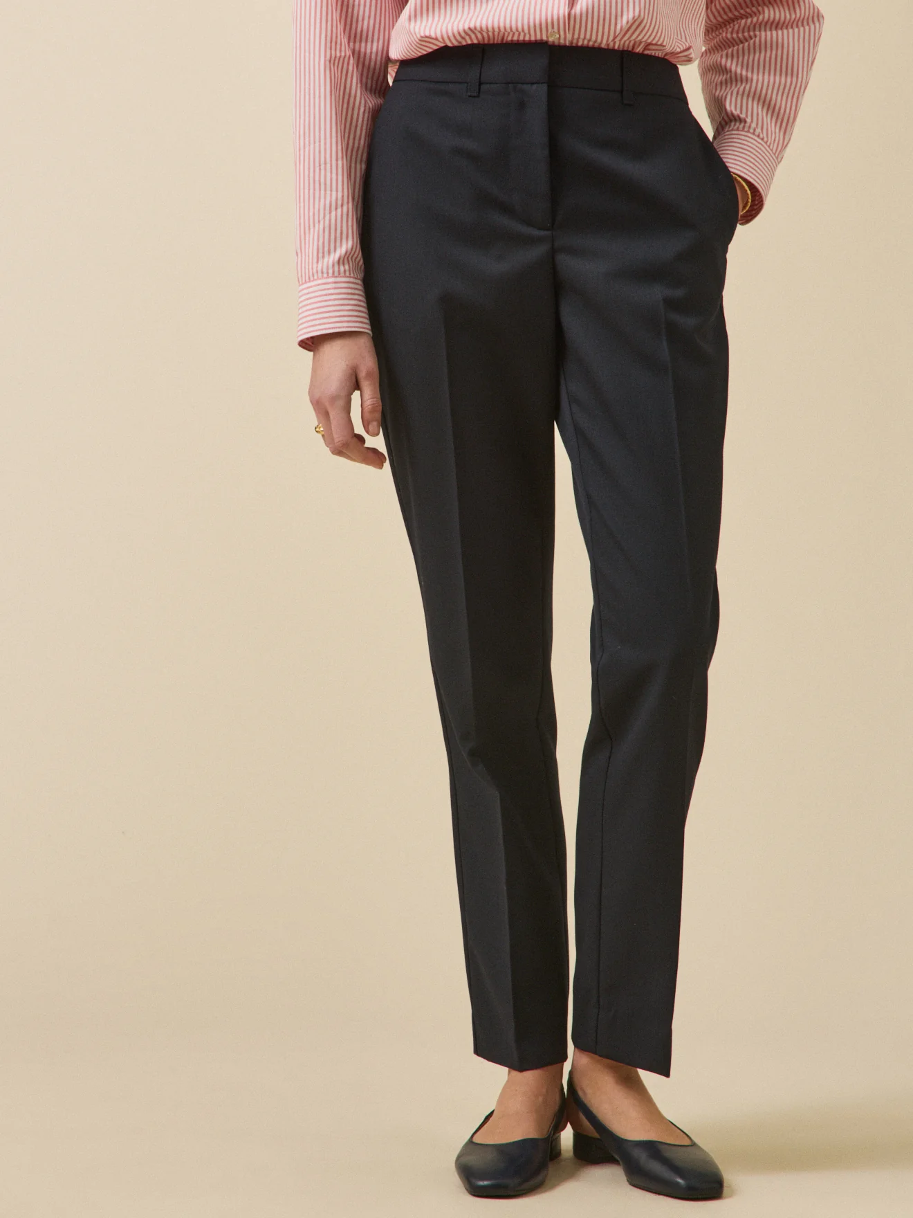 Pantalon cigarette lainage uni femme Léa