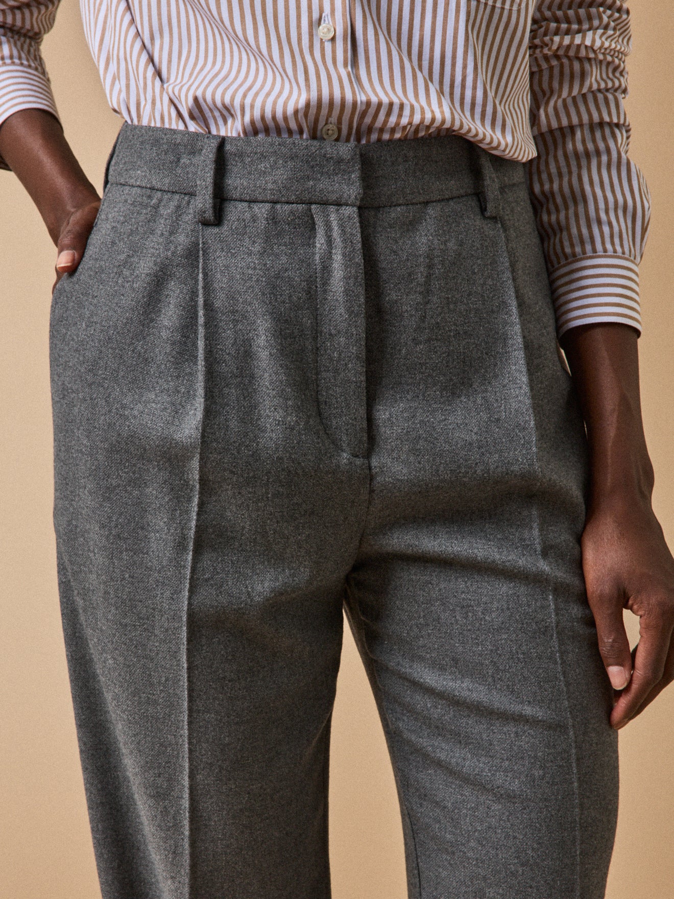 Pantalon carotte flanelle femme Hélène - Image 3