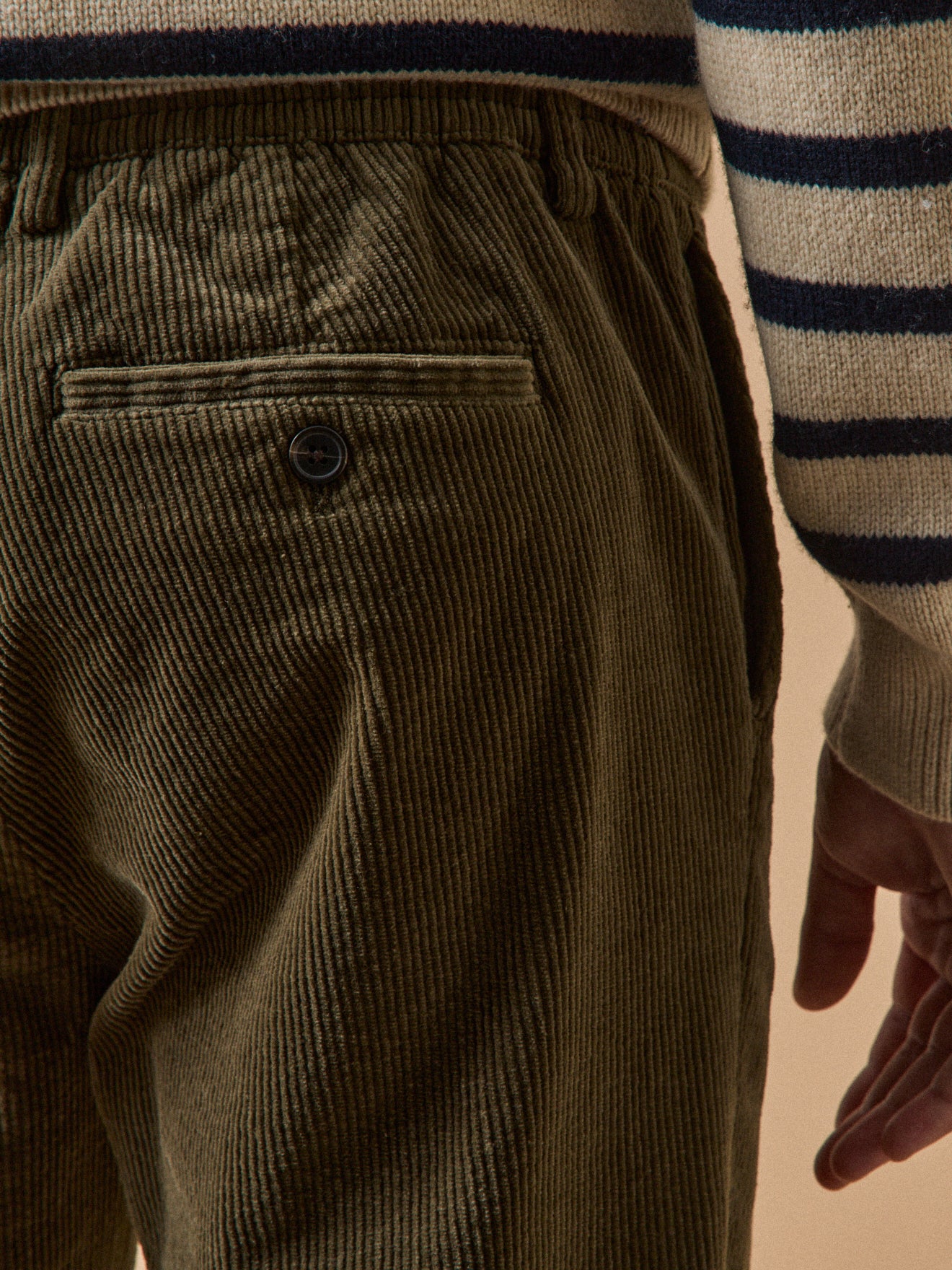 Pantalon taille élastiquée velours grosses côtes homme - Image 4